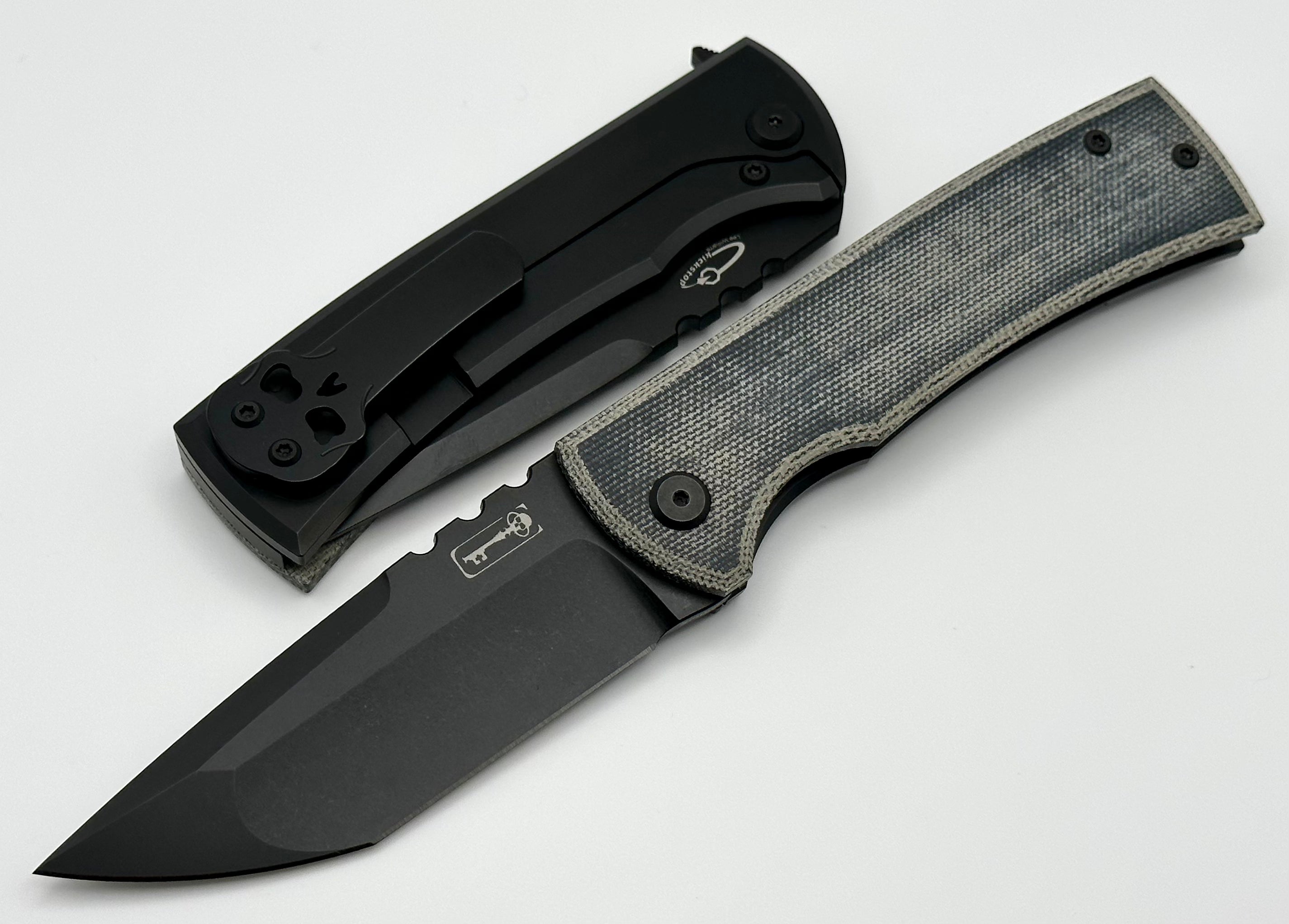 Chaves Knives Redencion 229 Kickstop PVD & Blue Denim Micarta Exclusive w/ M390 PVD Tanto