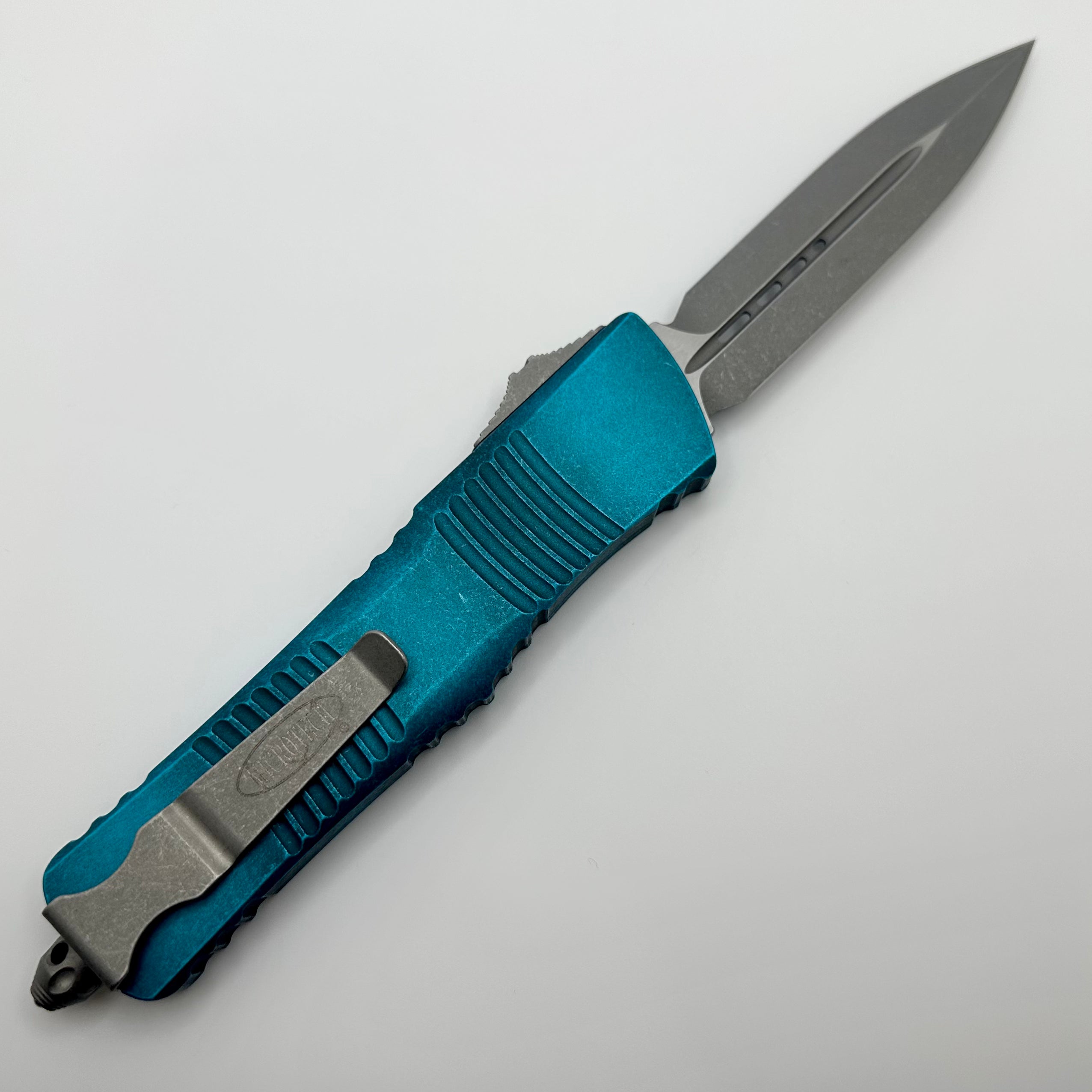 Microtech Combat Troodon Weathered Turquoise Double Edge Apocalyptic Standard 142-10APWTQ