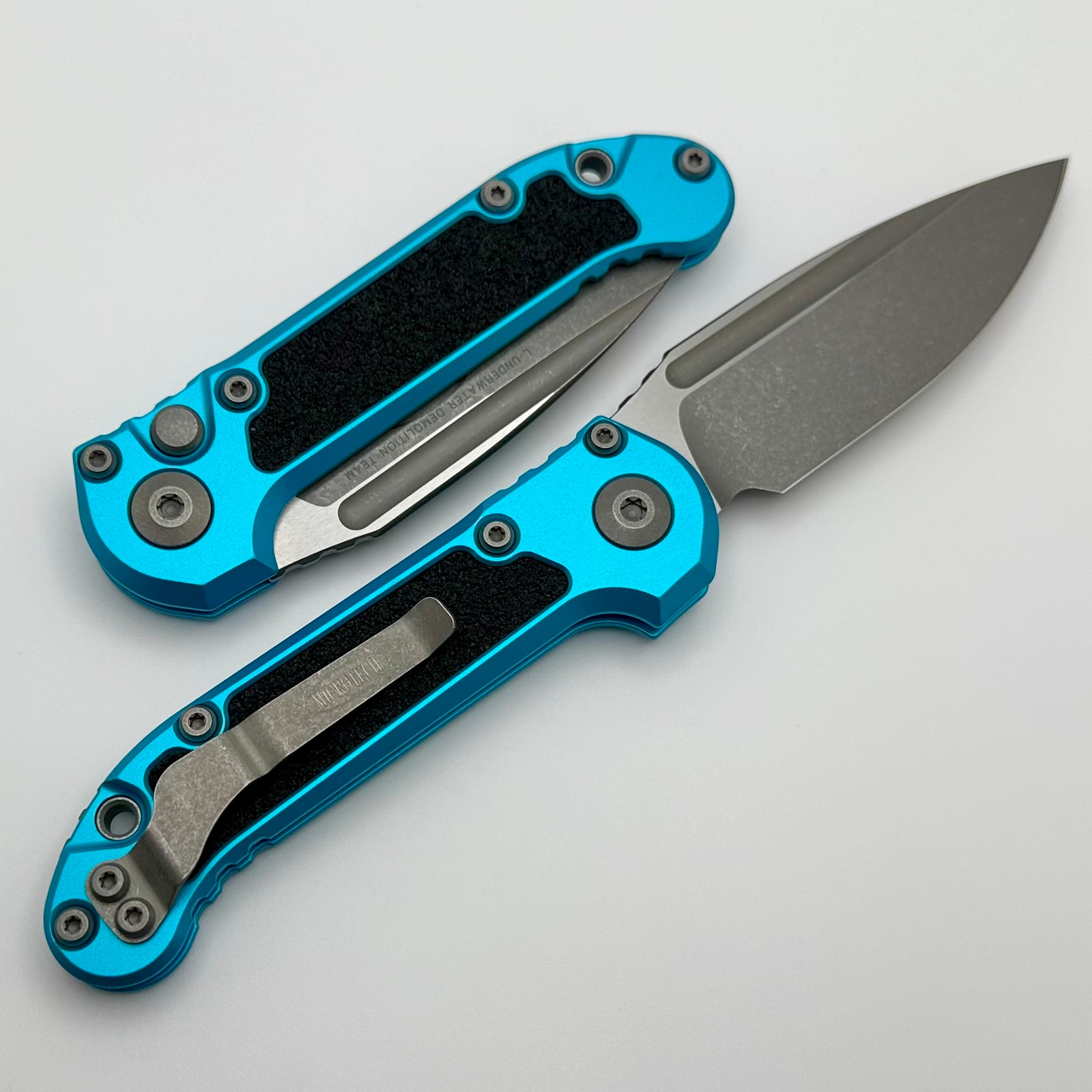 Microtech Knives LUDT Gen III Apocalyptic Drop Point w/ Turquoise Handle 1135-10APTQ