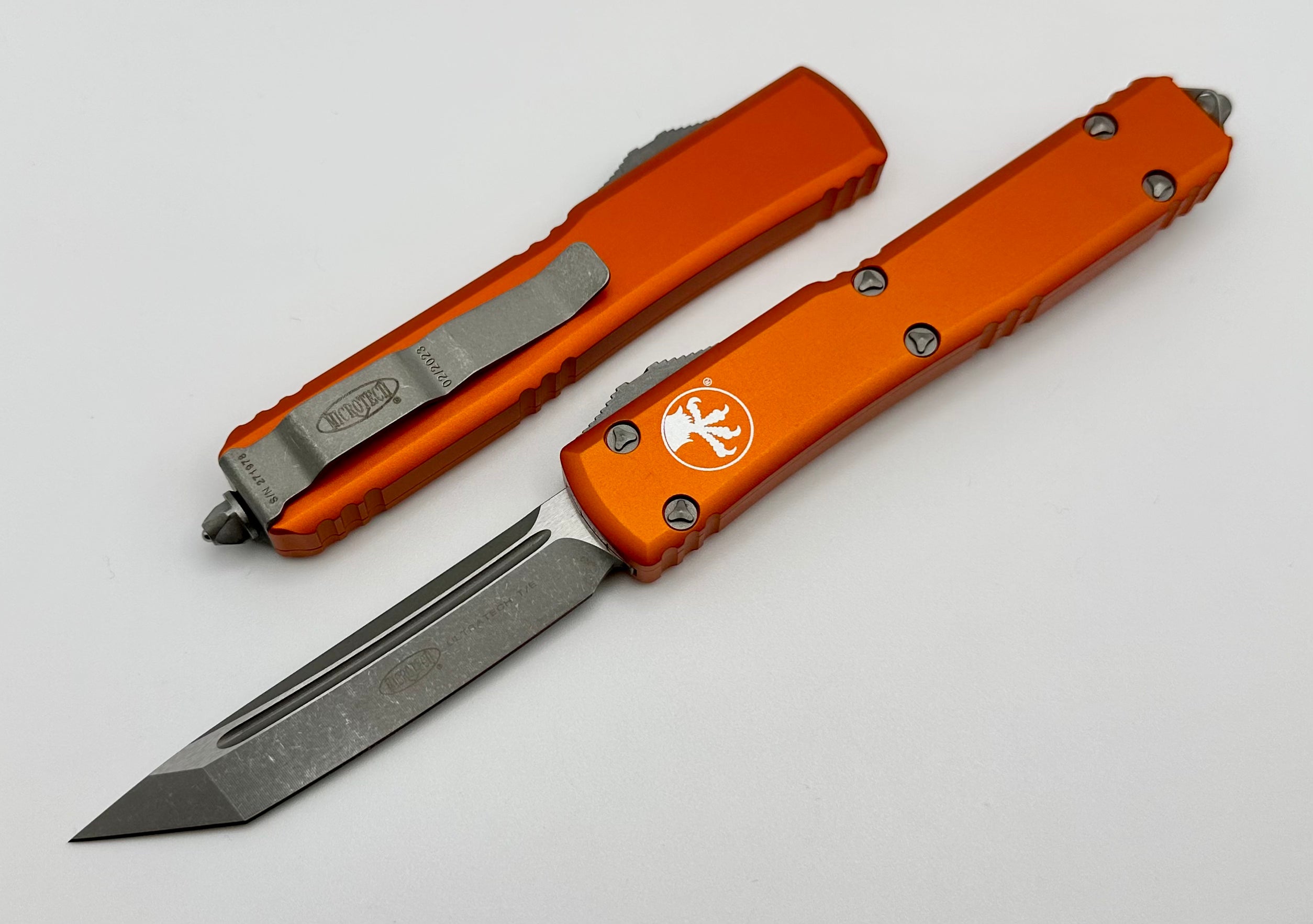 Microtech Ultratech Tanto Edge Apocalyptic Standard & Orange 123-10APOR