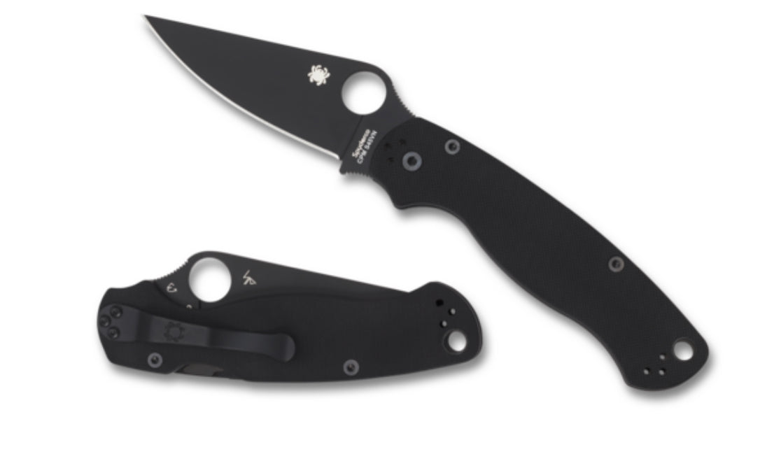 Spyderco Knives Paramilitary 2 PM2 Black G-10 & DLC S45VN C81GPBK2