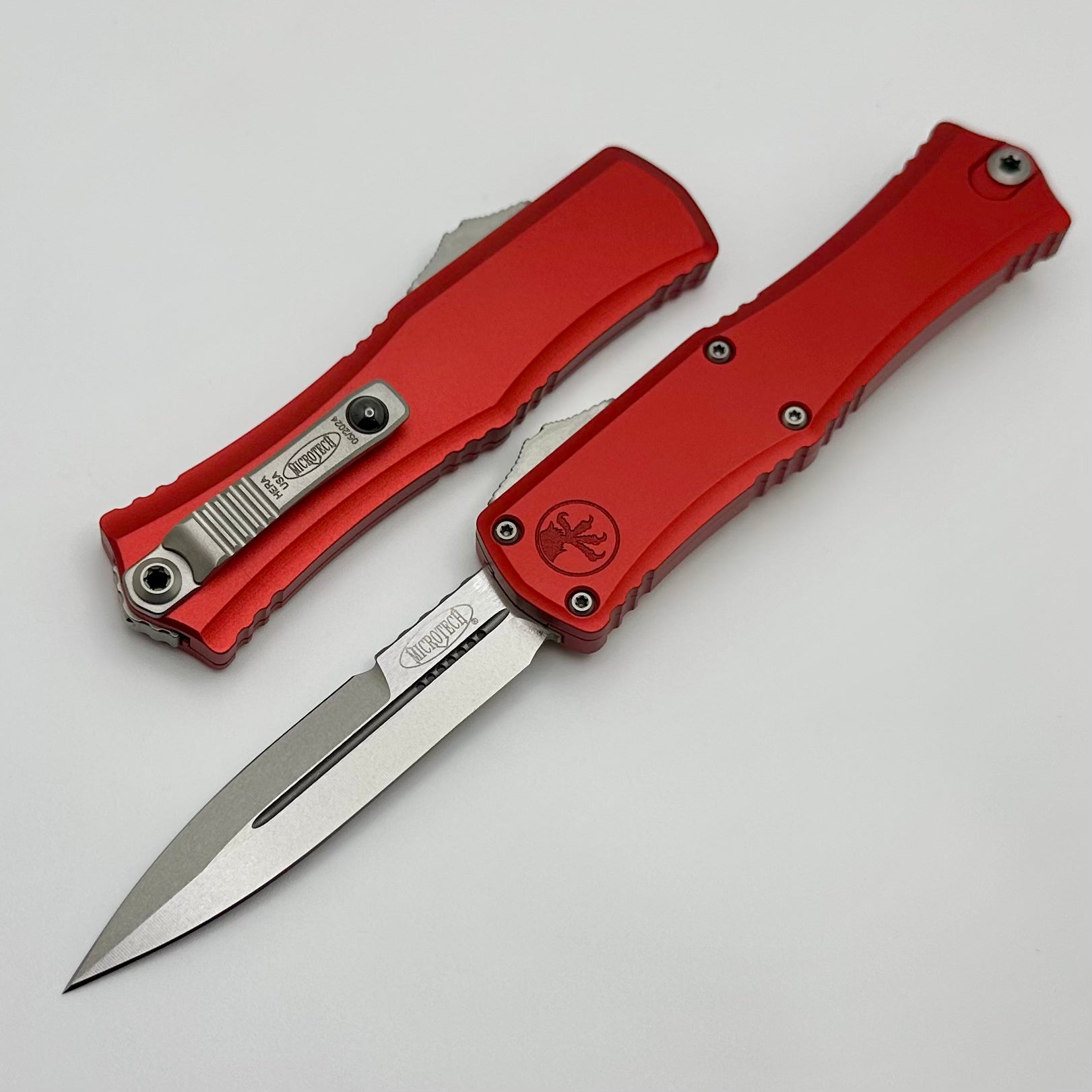 Microtech Knives Mini Hera Stonewash Bayonet M390MK & Red 1701M-10RD