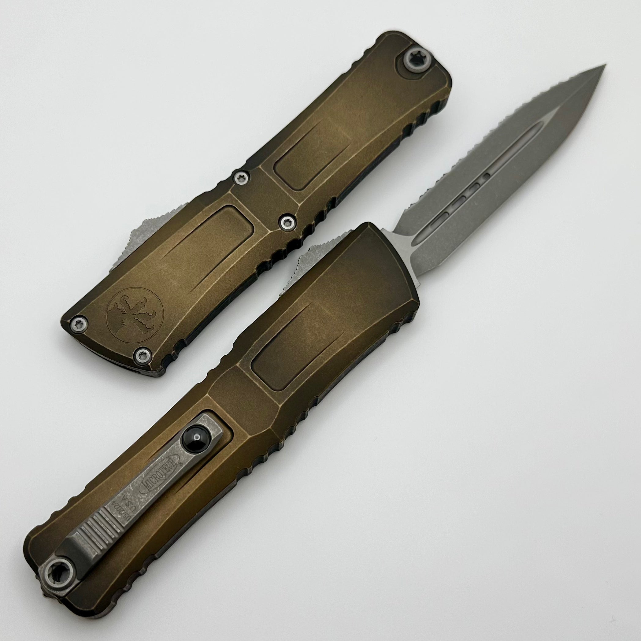 Microtech Knives Combat Troodon Gen III Apocalyptic Tan w/ Apocalyptic Full Serrated D/E 1142-12APTAAP