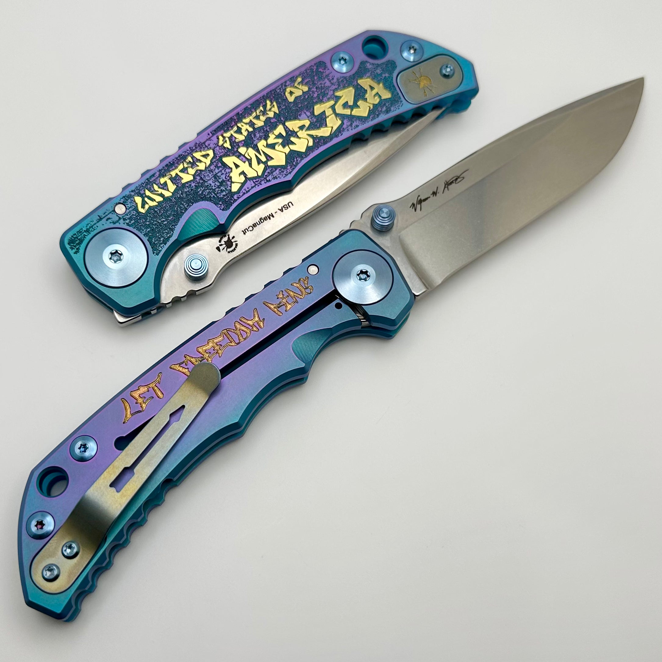 Spartan Blades Harsey Folder 2024 Special Edition USA Let Freedom Ring Graffiti SF5GRAF