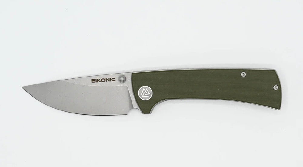 Eikonic Knives RCK9 Olive G-10 & D2 100SGN