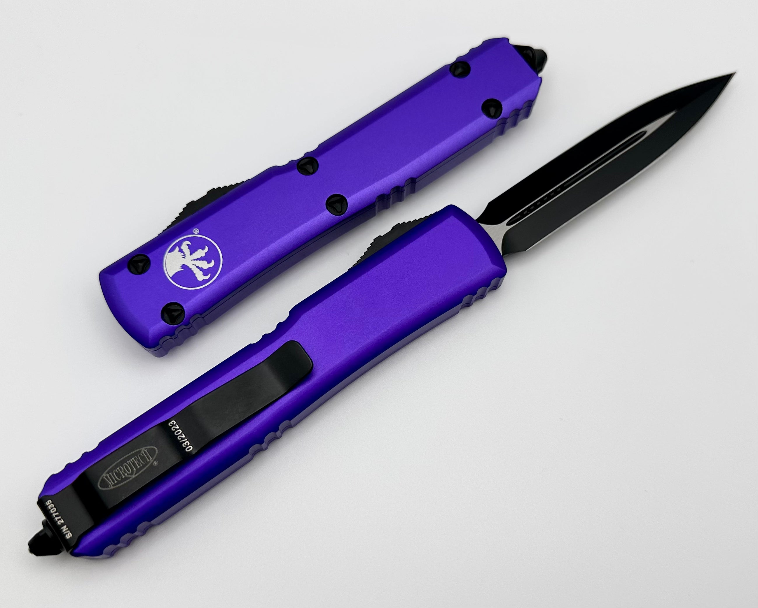 Microtech Ultratech Black Double Edge & Purple 122-1PU