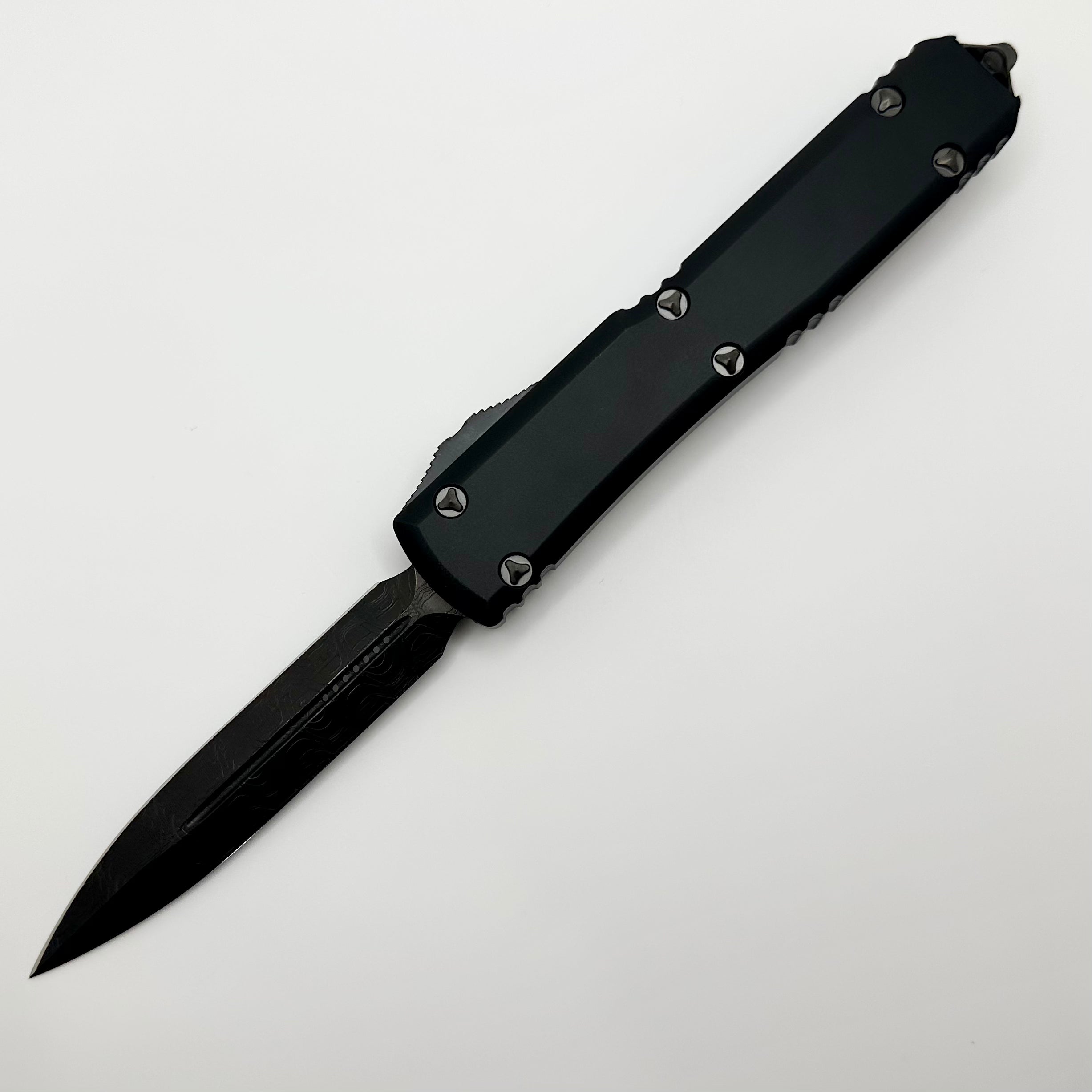 Microtech Ultratech S/N 002 DLC Damascus Double Edge Shadow Signature Series 122-16DLCTSH