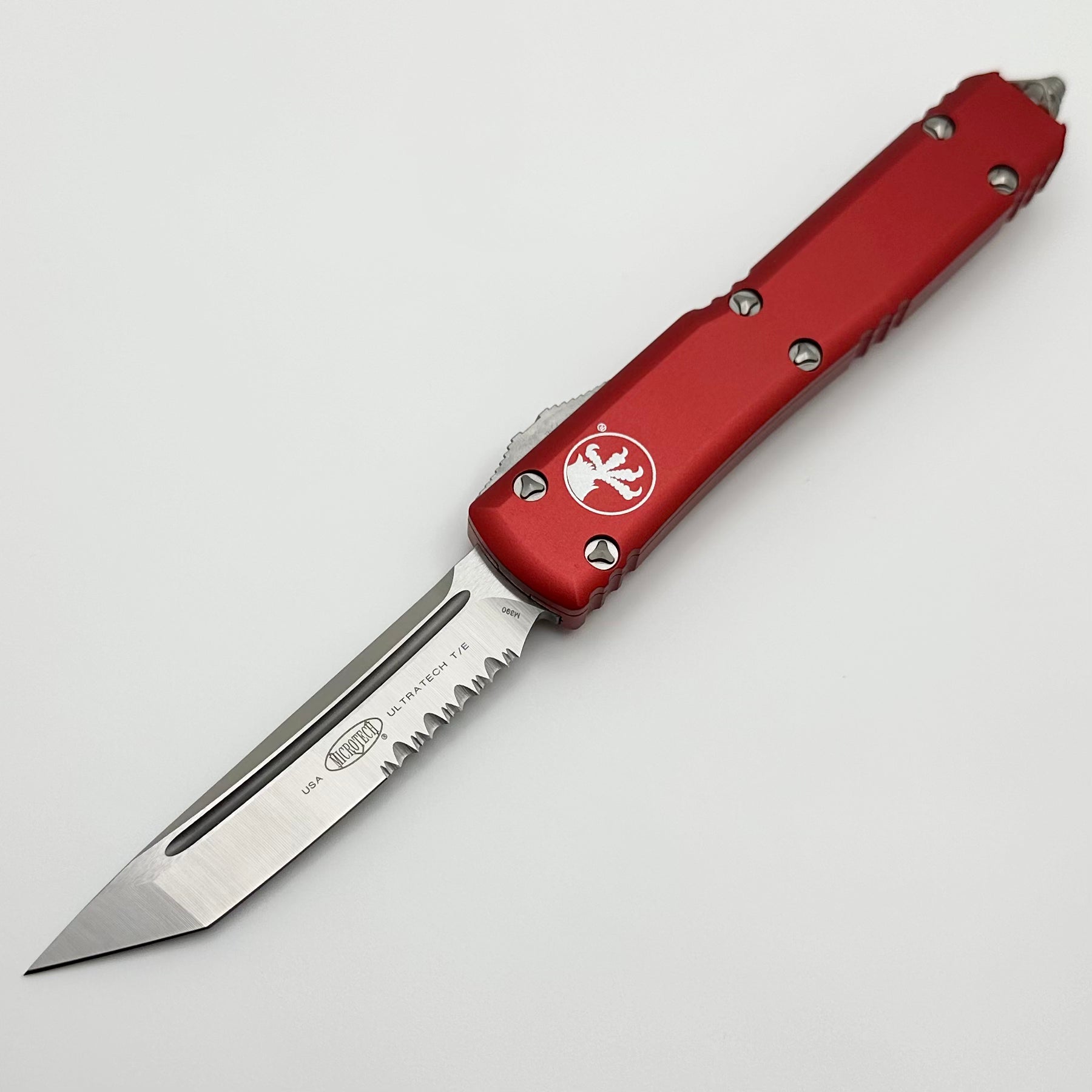 Microtech Ultratech Tanto Satin Partial Serrated & Red 123-5RD