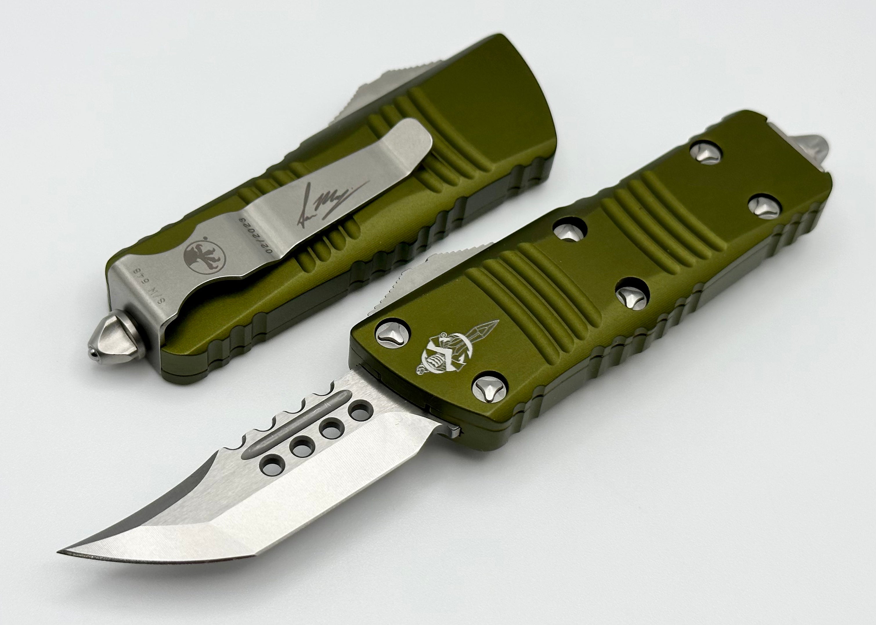 Microtech Mini Troodon Hellhound Stonewash & OD Green 819-10ODS