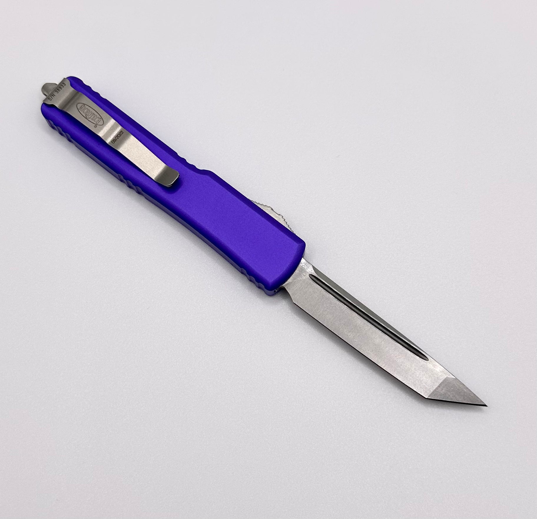 Microtech UTX-70 Tanto Edge Stonewash & Purple 149-10PU