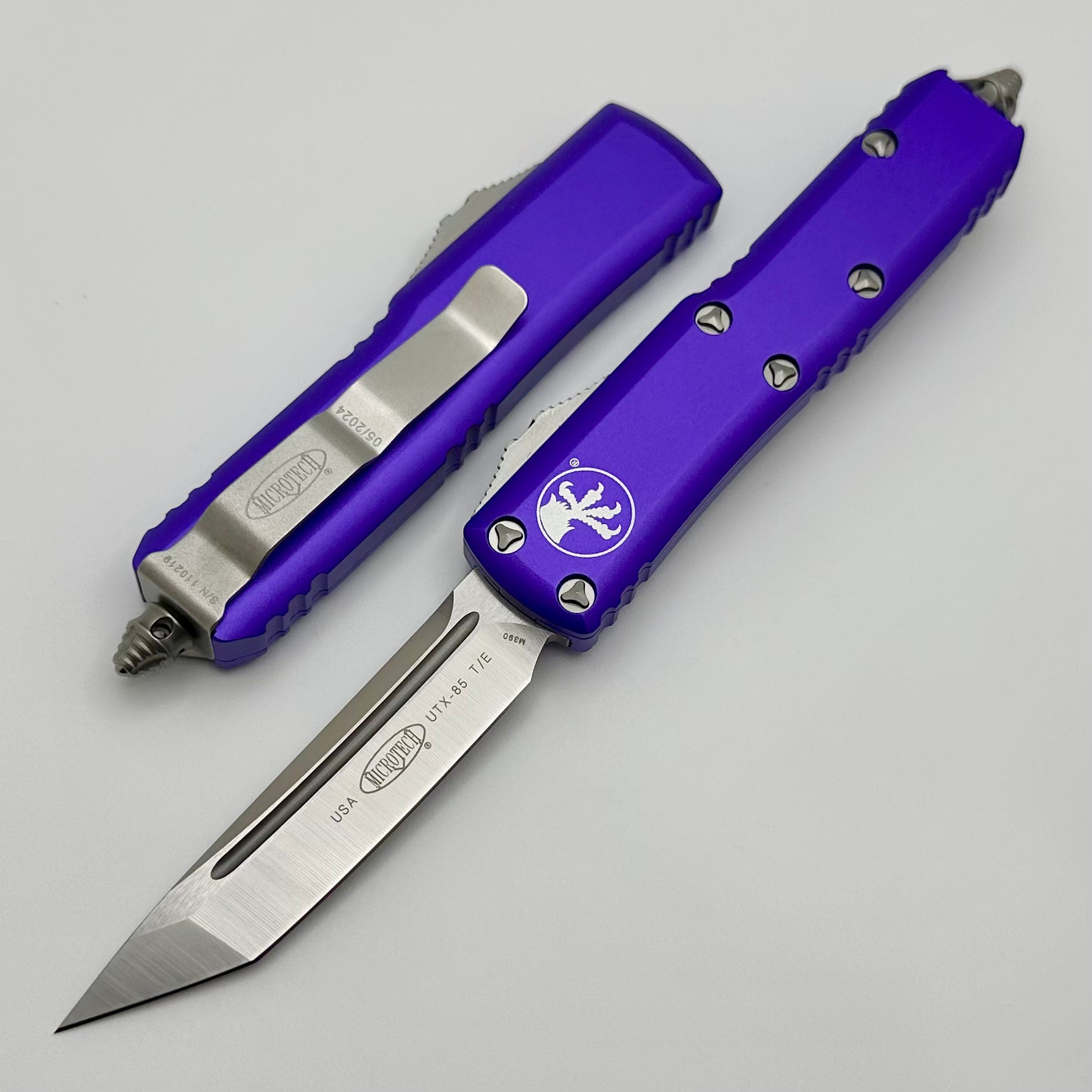 Microtech UTX-85 Tanto Satin Standard & Purple 233-4PU