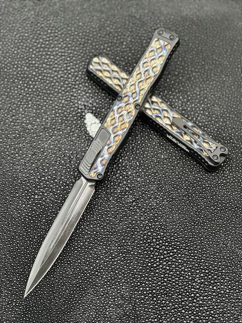 Heretic Knives Cleric II 2 Flamed Titanium Inlays & DLC D/E Magnacut H020-6A-FTI