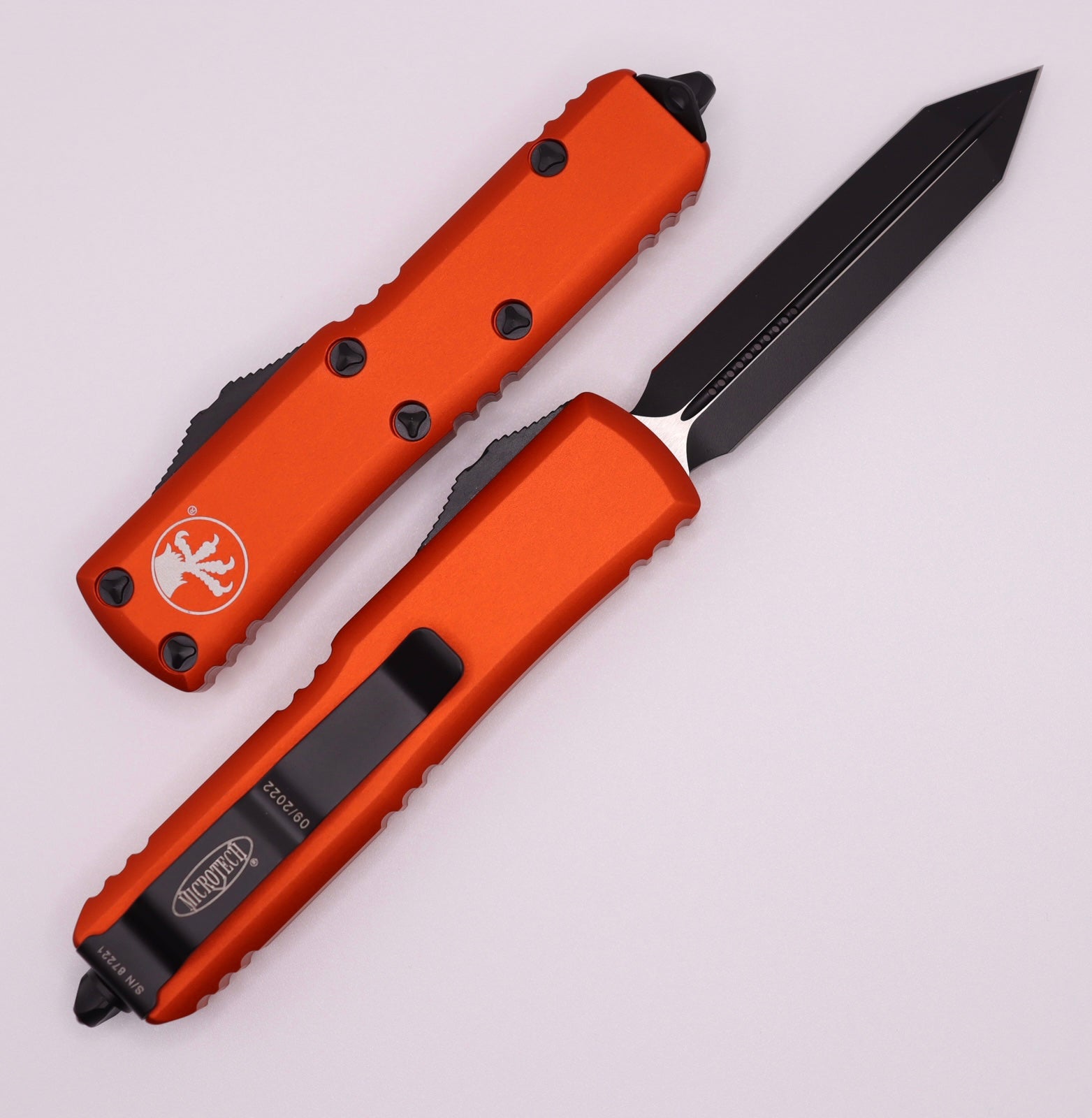 Microtech UTX-85 Spartan Black Standard & Orange 230-1OR