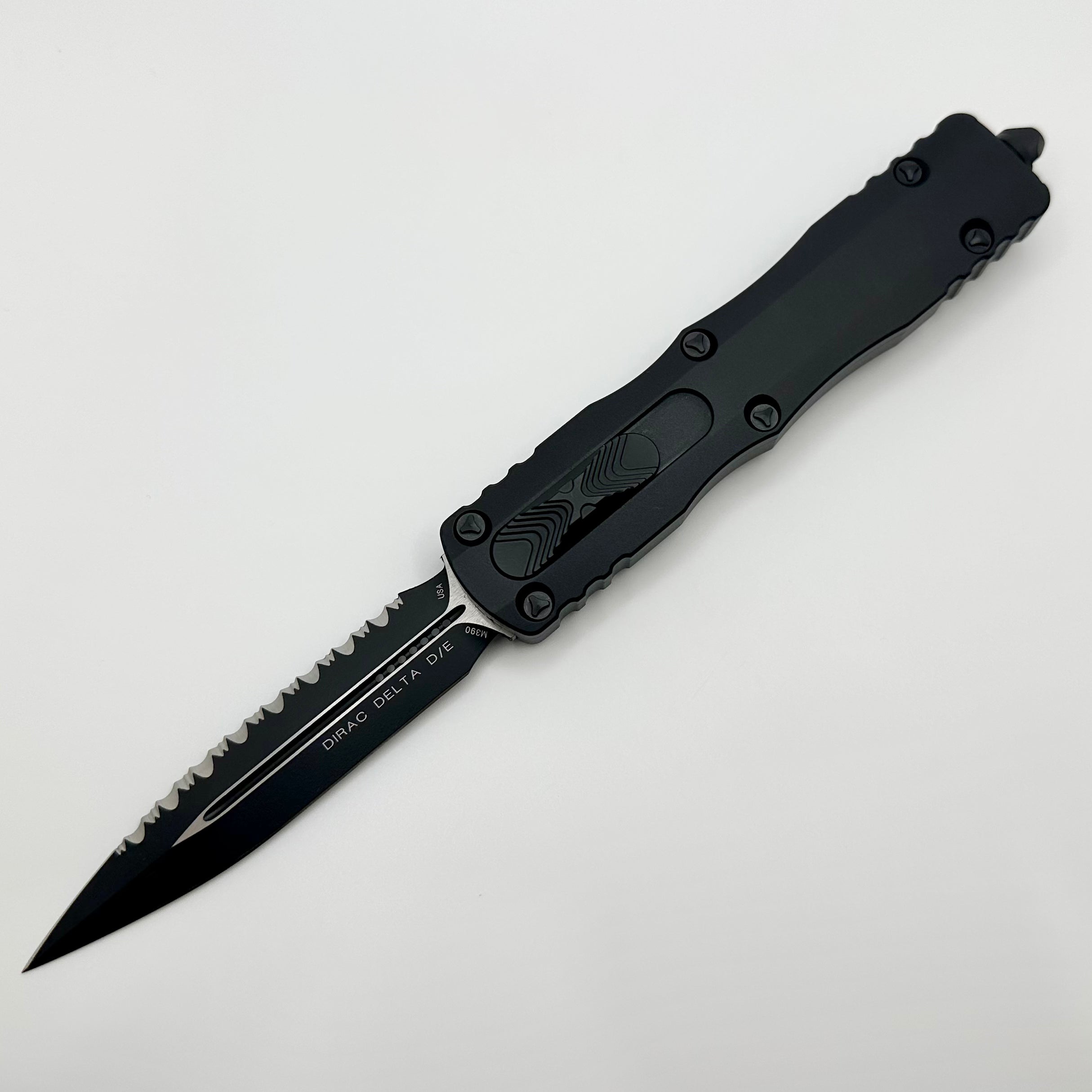 Microtech Dirac Delta D/E Black Tactical Fully Serrated 227-3T PRE OWNED