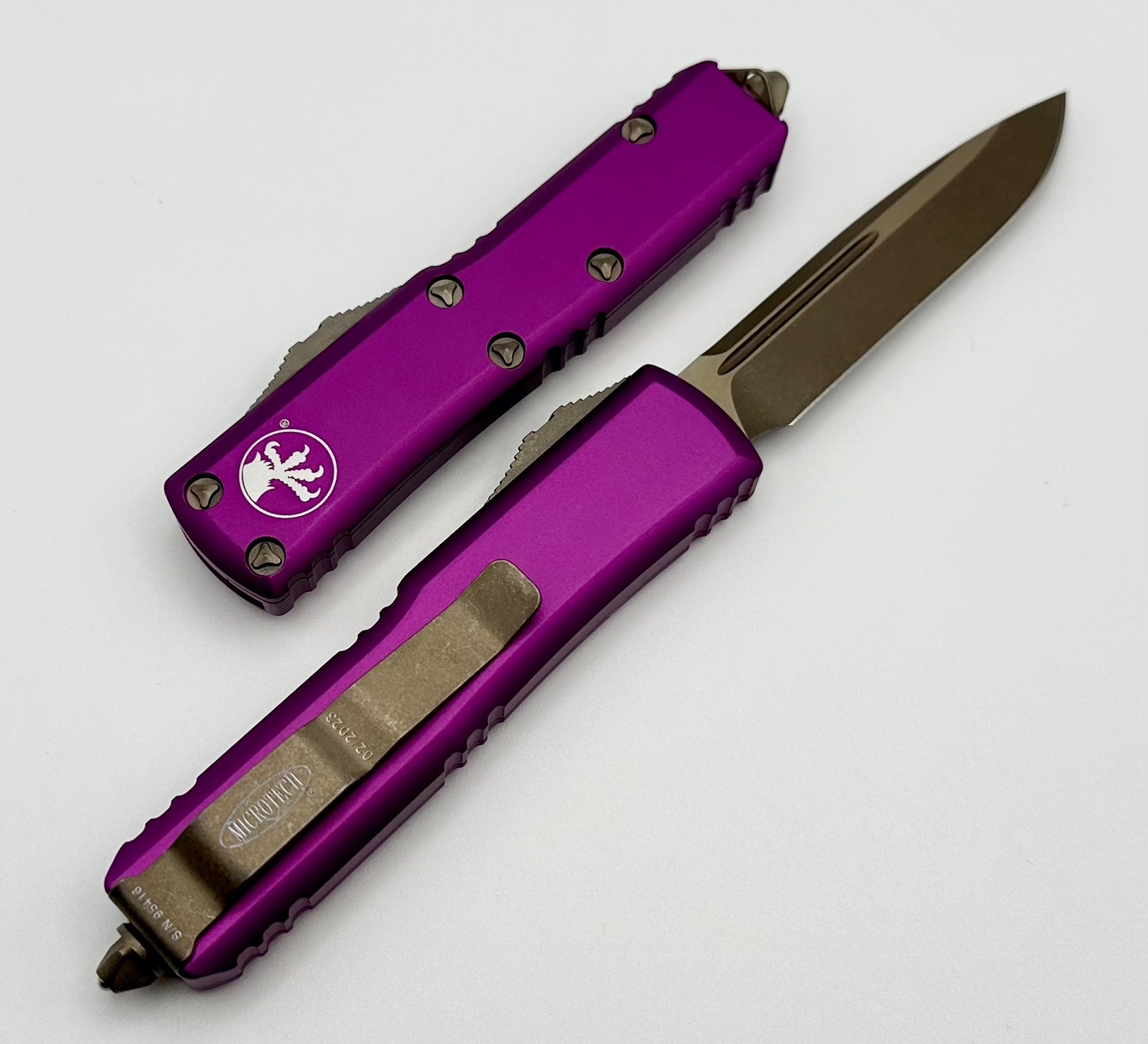 Microtech UTX-85 Apocalyptic Bronze Standard & Violet 231-13APVI