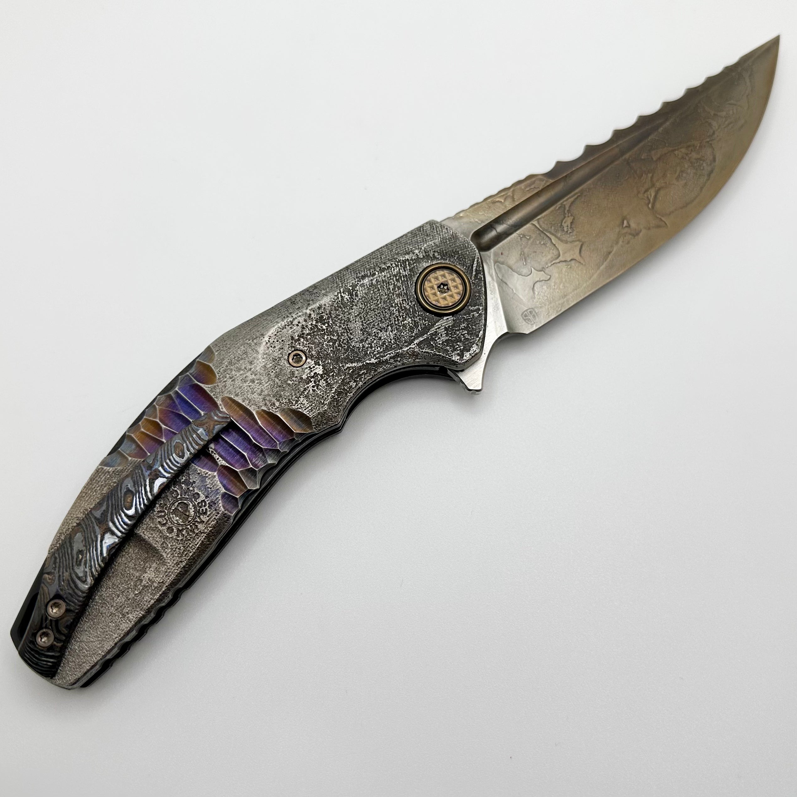 Custom Knife Factory ONE OFF Textured Titanium Marauder