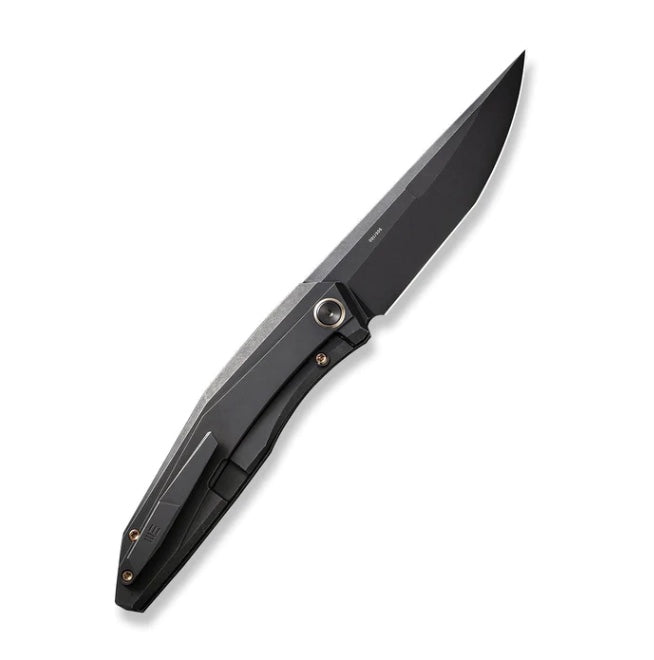 We Knife Cybernetic Top Flipper Black Titanium Handle & Black Stonewashed CPM-20CV WE22033-1