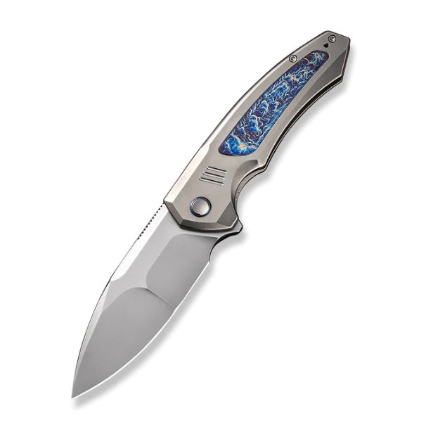 We Knife Hyperactive Flipper Polished Bead Blasted Titanium Handle w/ Vanax WE23030-1