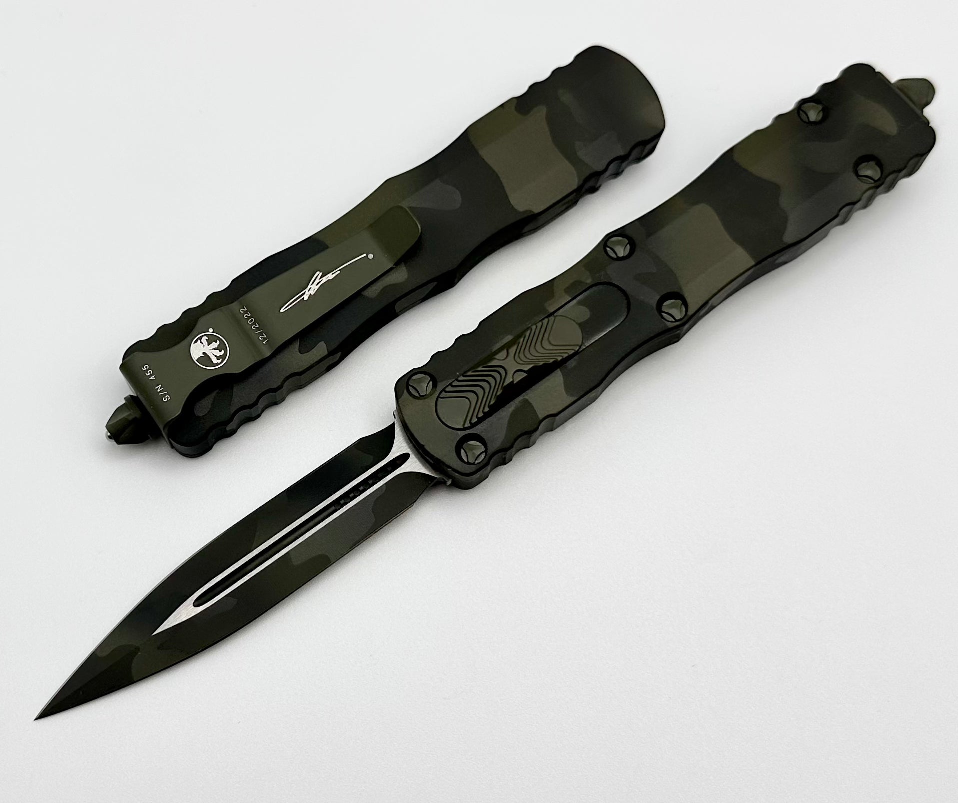 Microtech Dirac Olive Camo Double Edge 225-1OCS