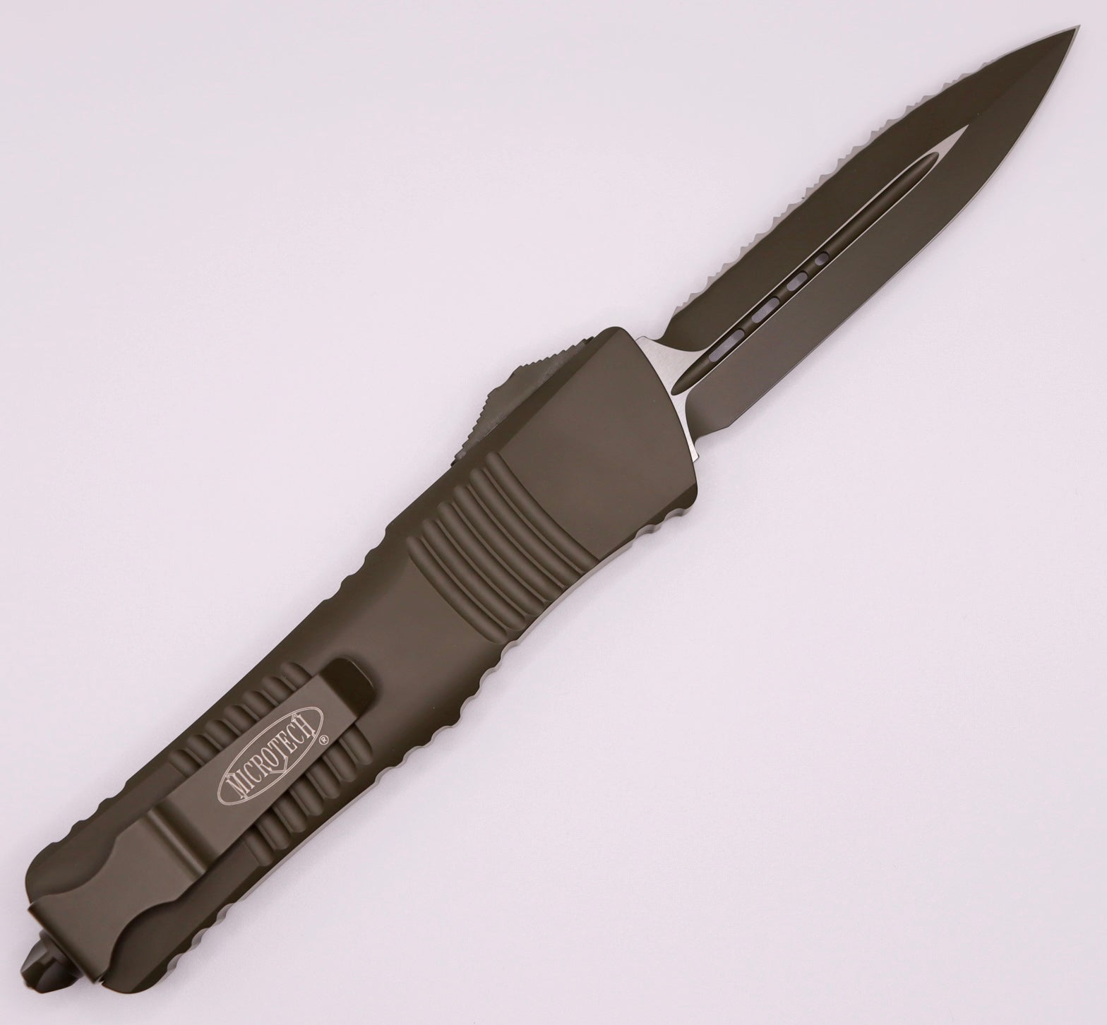 Microtech Combat Troodon OD Green Cerakote w/ Double Edge Full Serrated 142-3COD