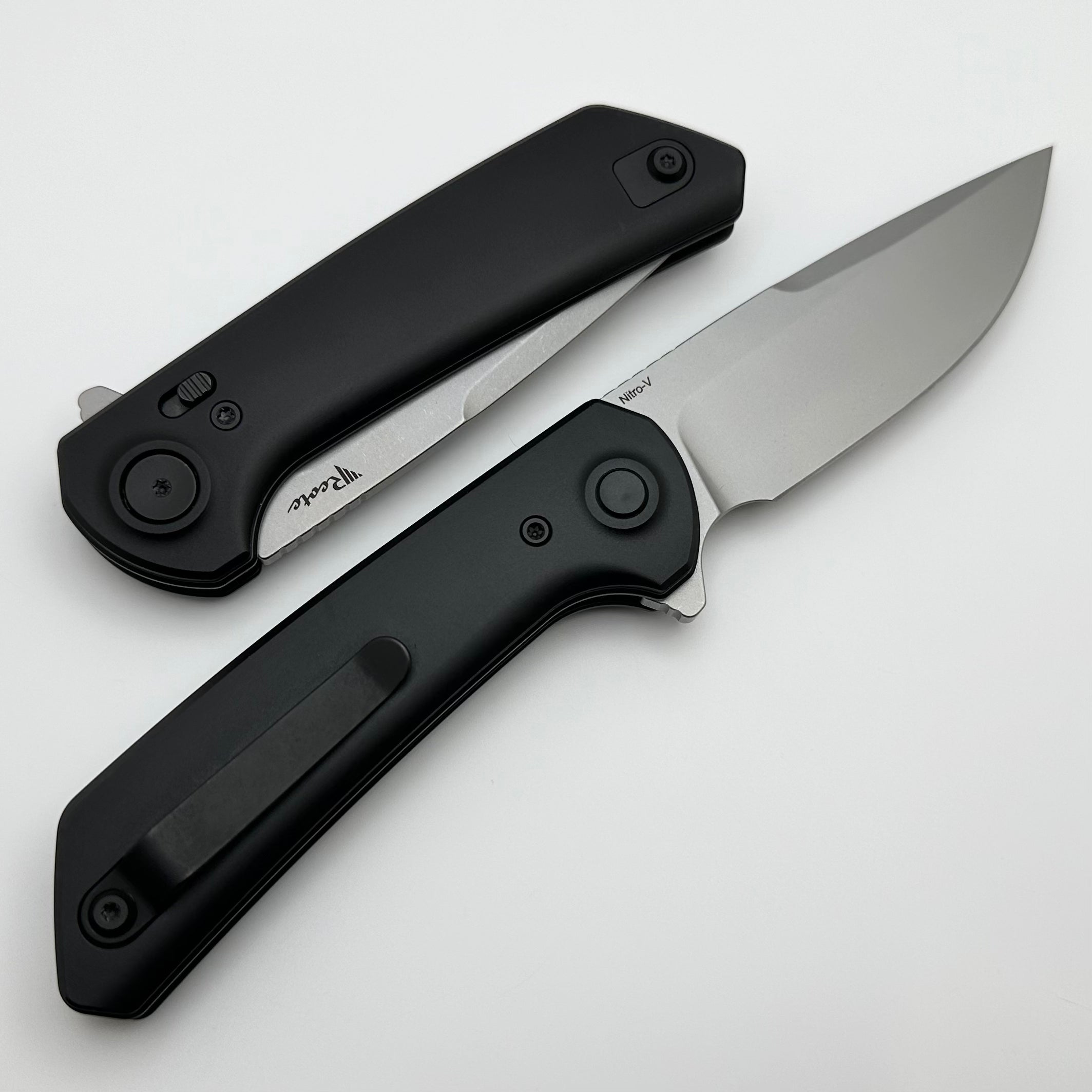 Reate Knives PL-XF Black Aluminum Handles & Stonewash Nitro-V