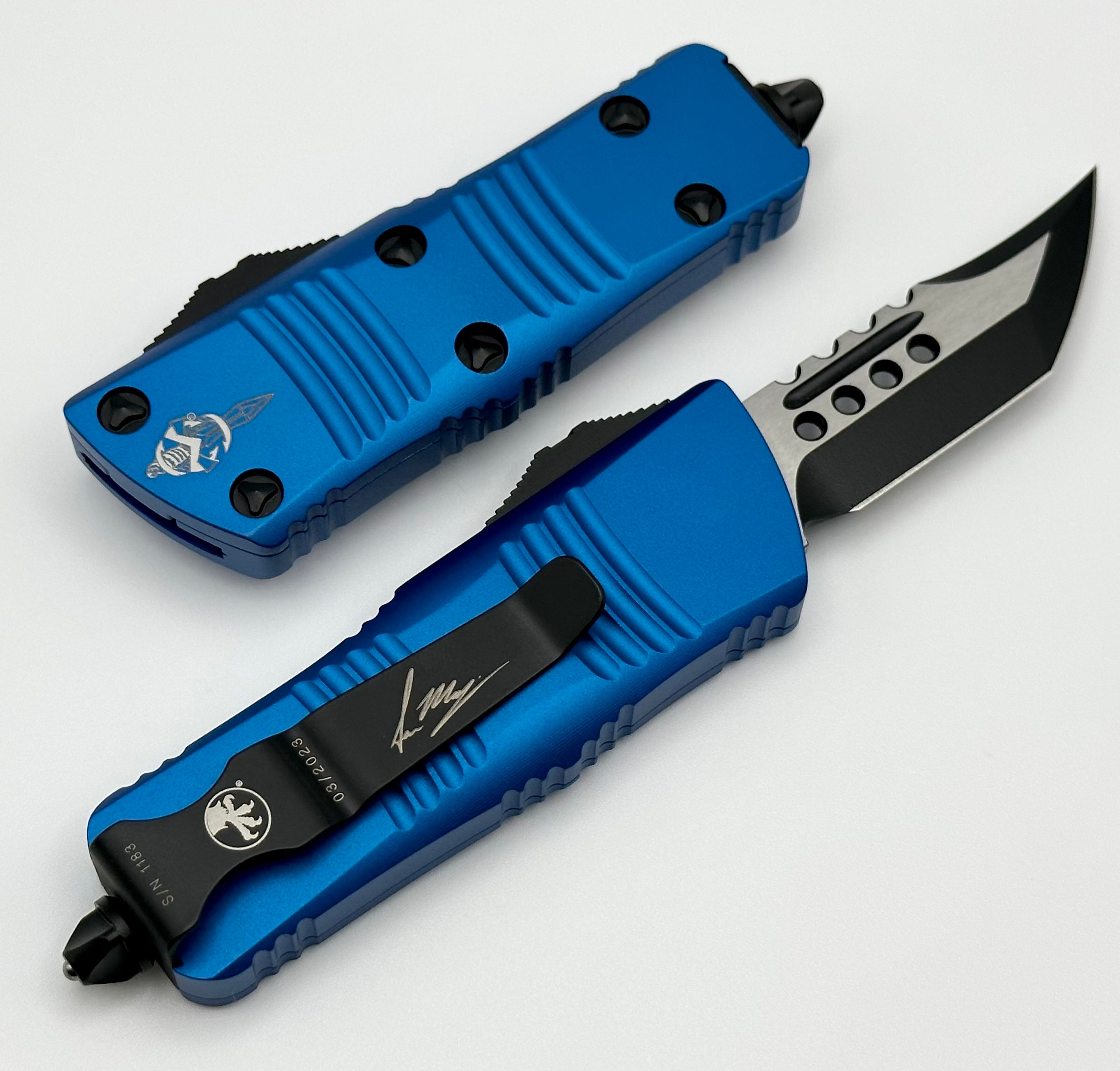 Microtech Mini Troodon Hellhound Tactical & Blue 819-1BLS