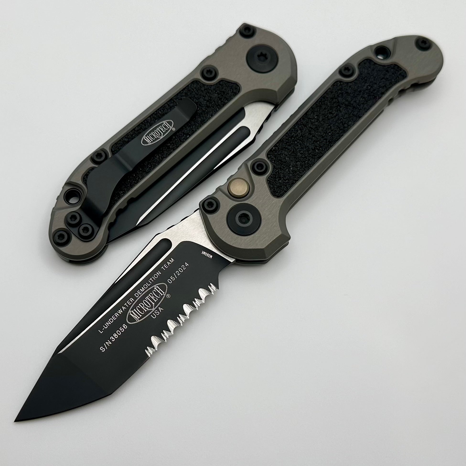 Microtech Knives LUDT Gen III Black P/S Tanto w/ Natural Clear Handle 1136-2NC