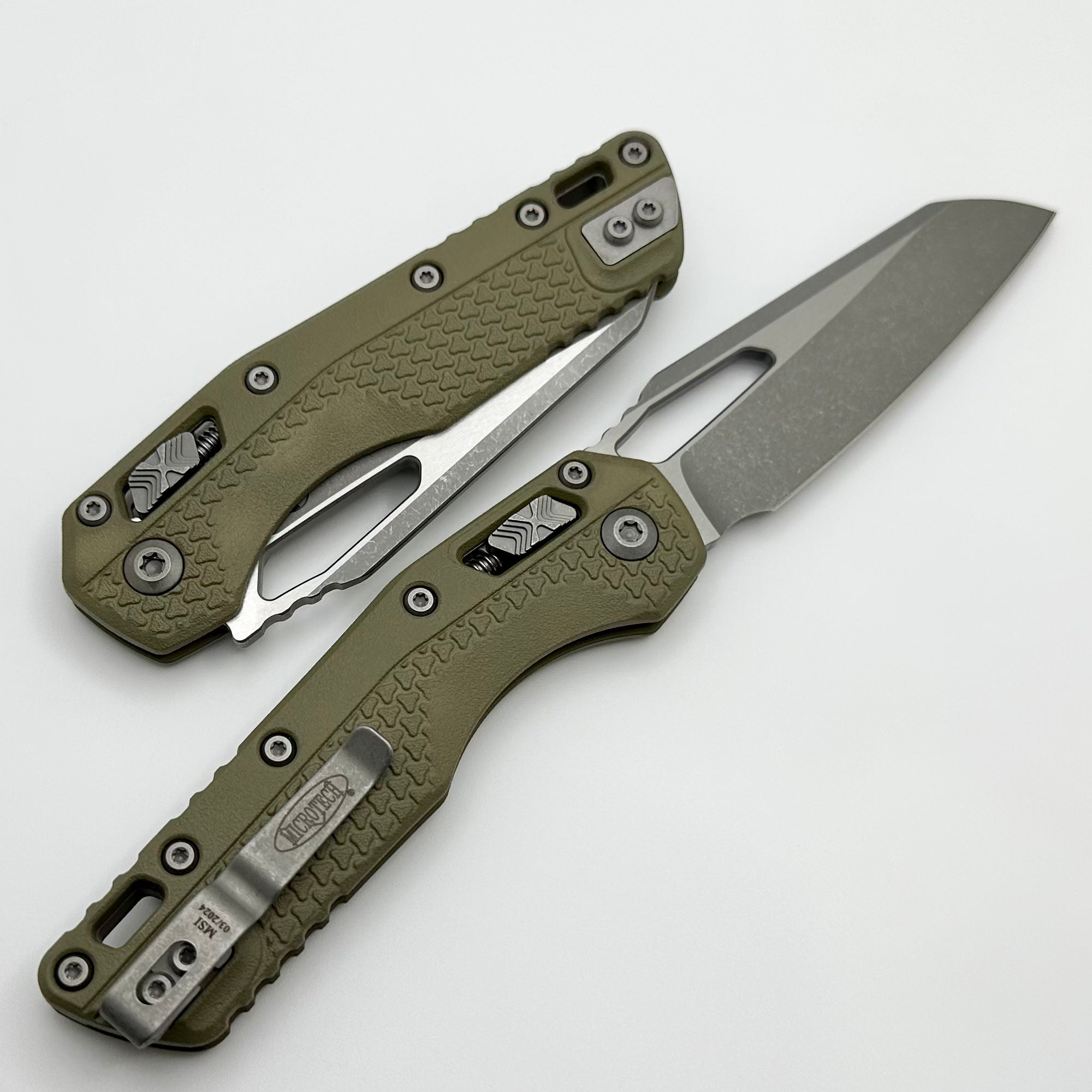 Microtech Knives MSI RAM LOK OD Green Polymer & M390MK Apocalyptic Standard 210T-10APPMOD