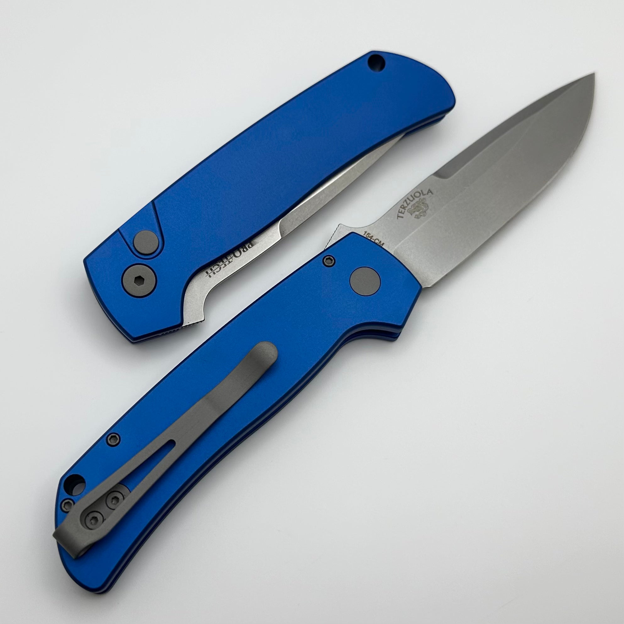 Pro-Tech Terzuola ATCF Blue Aluminum Handles w/ 154CM BT2601-BLUE