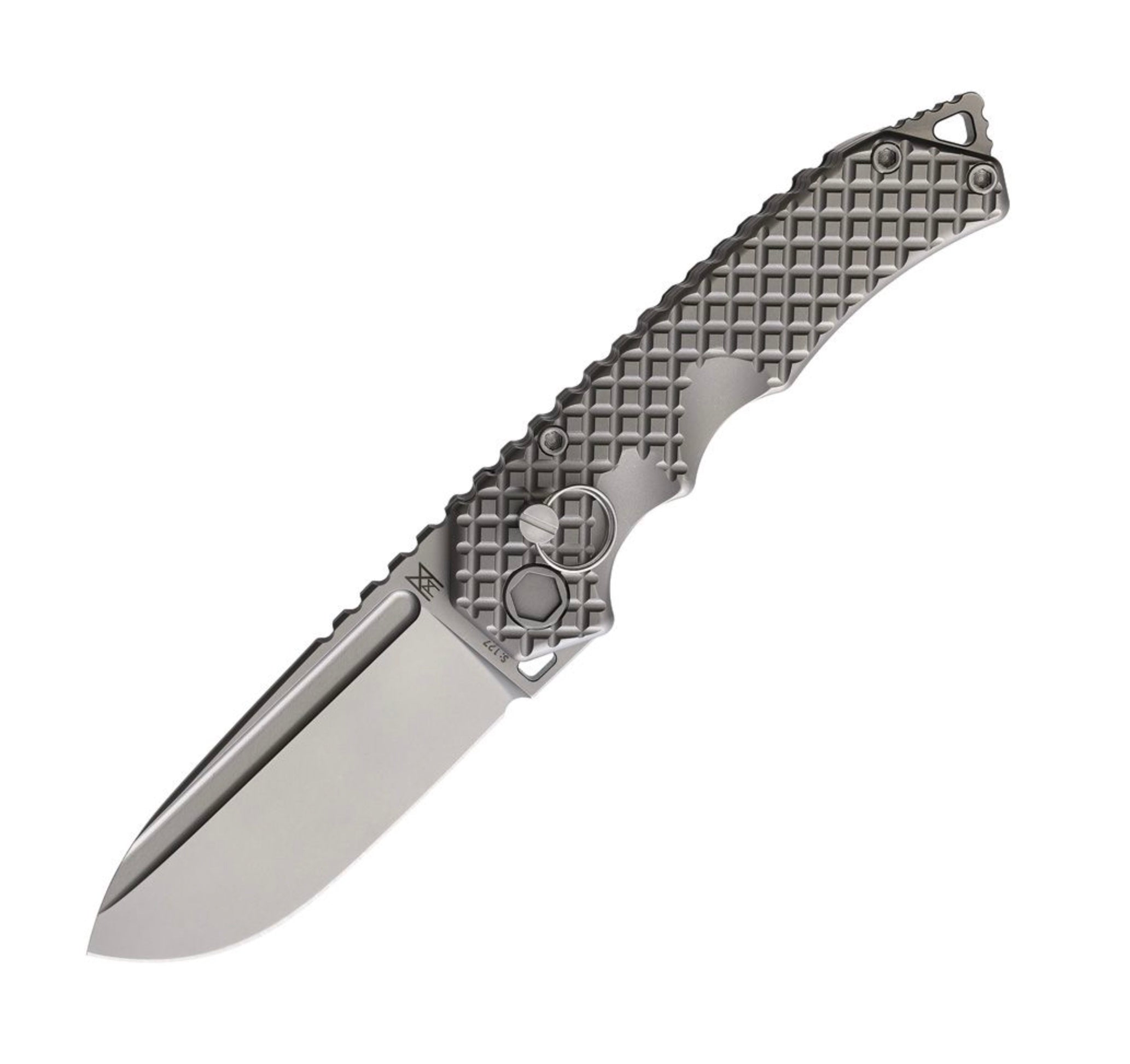 Midgards Messer Hermod Frame Lock Checkered Titanium & CPM-D2