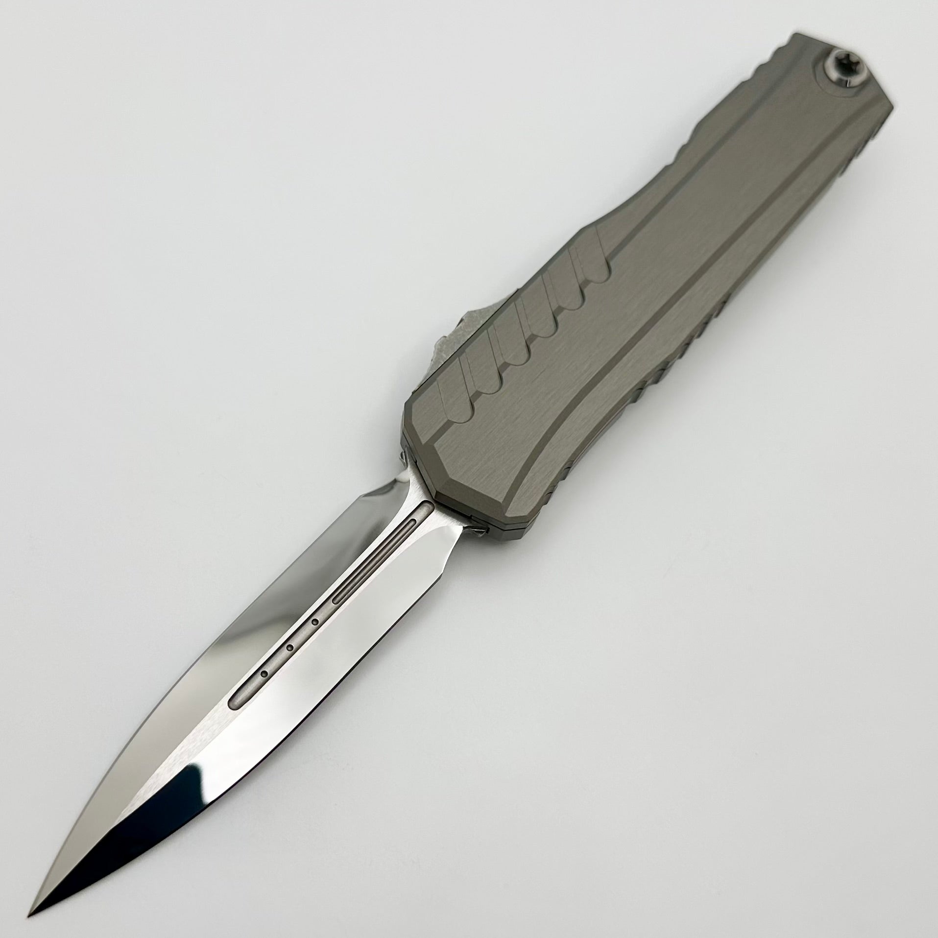 Marfione Custom Knives Cypher II D/E Mirror Polish w/ Natural Handle & Apocalyptic Hardware