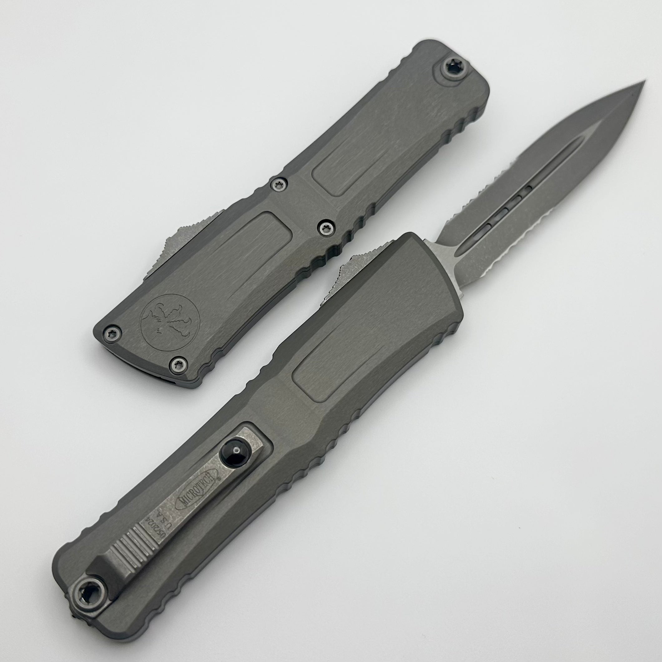 Microtech Knives Combat Troodon Gen III Apocalyptic Natural Clear Partial Serrated Double Edge 1142-11APNC