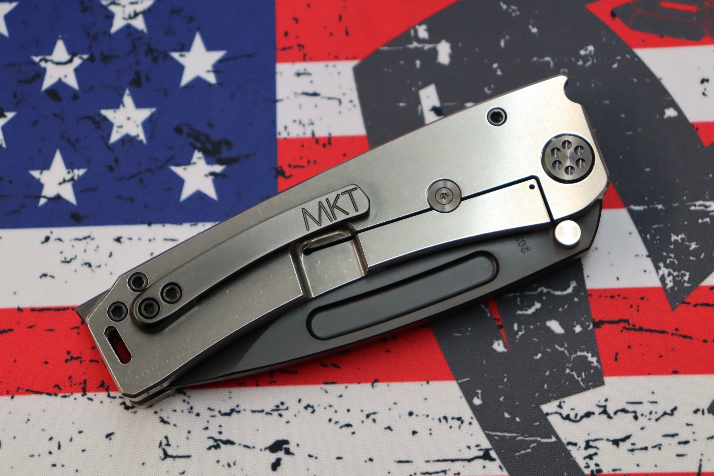 Medford Marauder H S35 PVD Drop Point & Tumbled Filigree Handles w/ PVD Hardware/Clip/Breaker