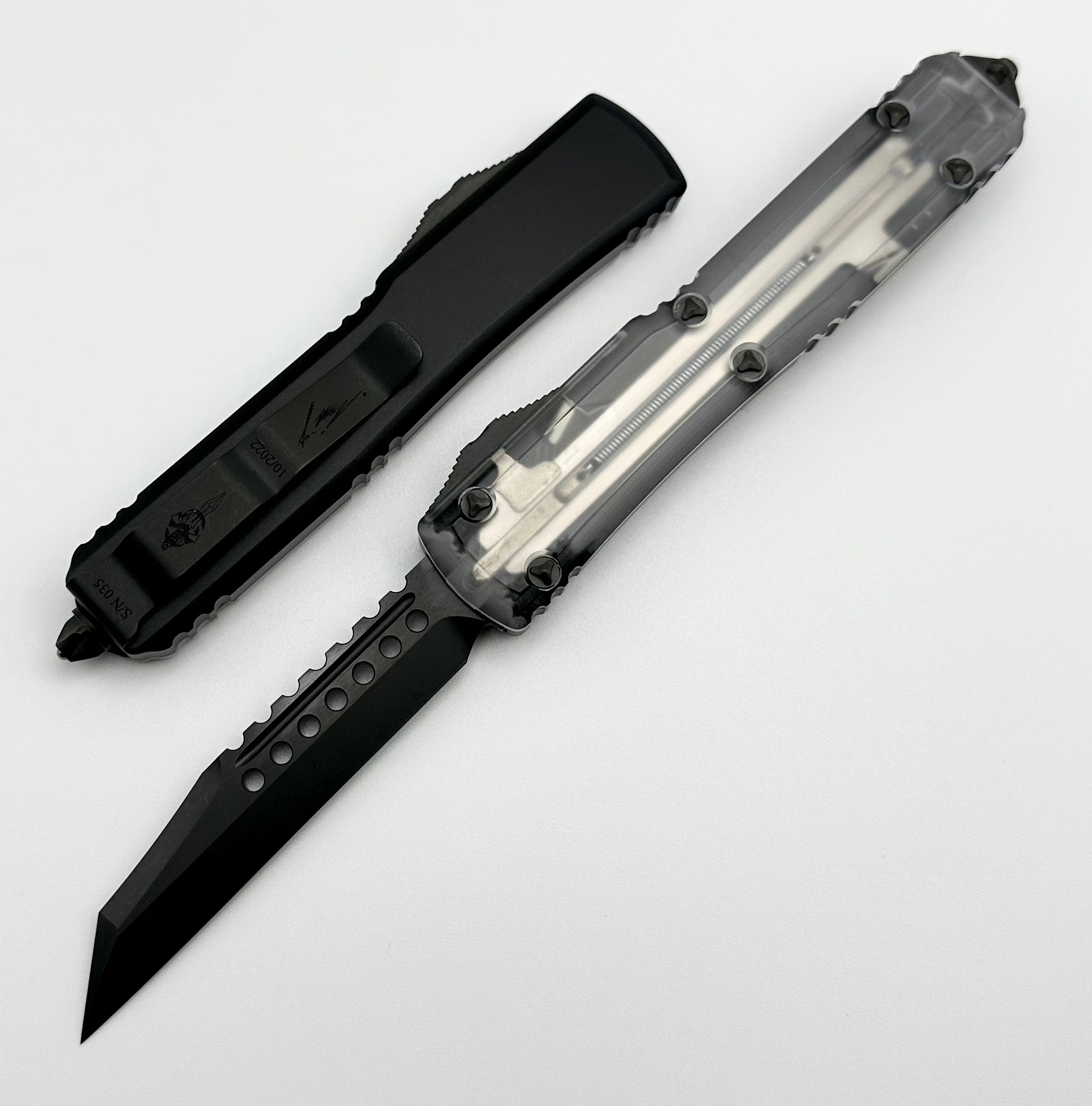 Microtech Ultratech Warhound Clear Top DLC Shadow 119W-1DLCTCLSH