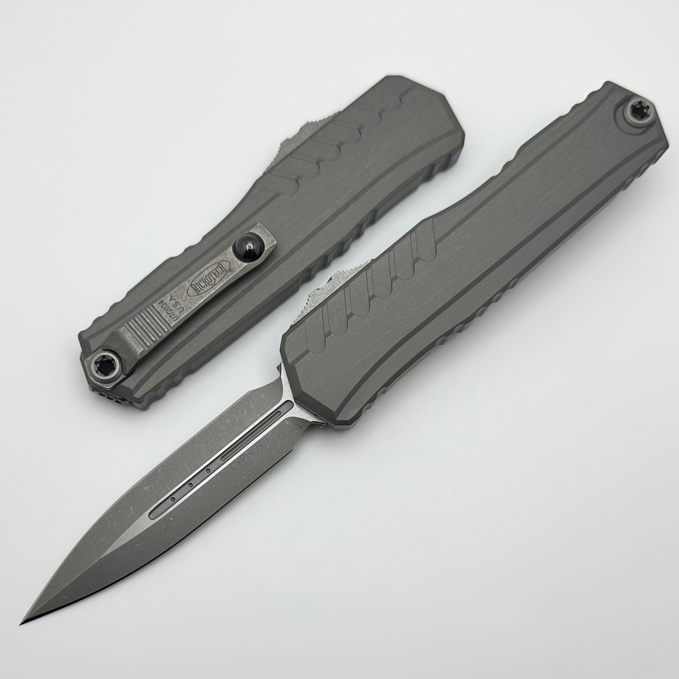 Microtech Cypher II D/E Apocalyptic Natural Clear Standard 1242-10APNC