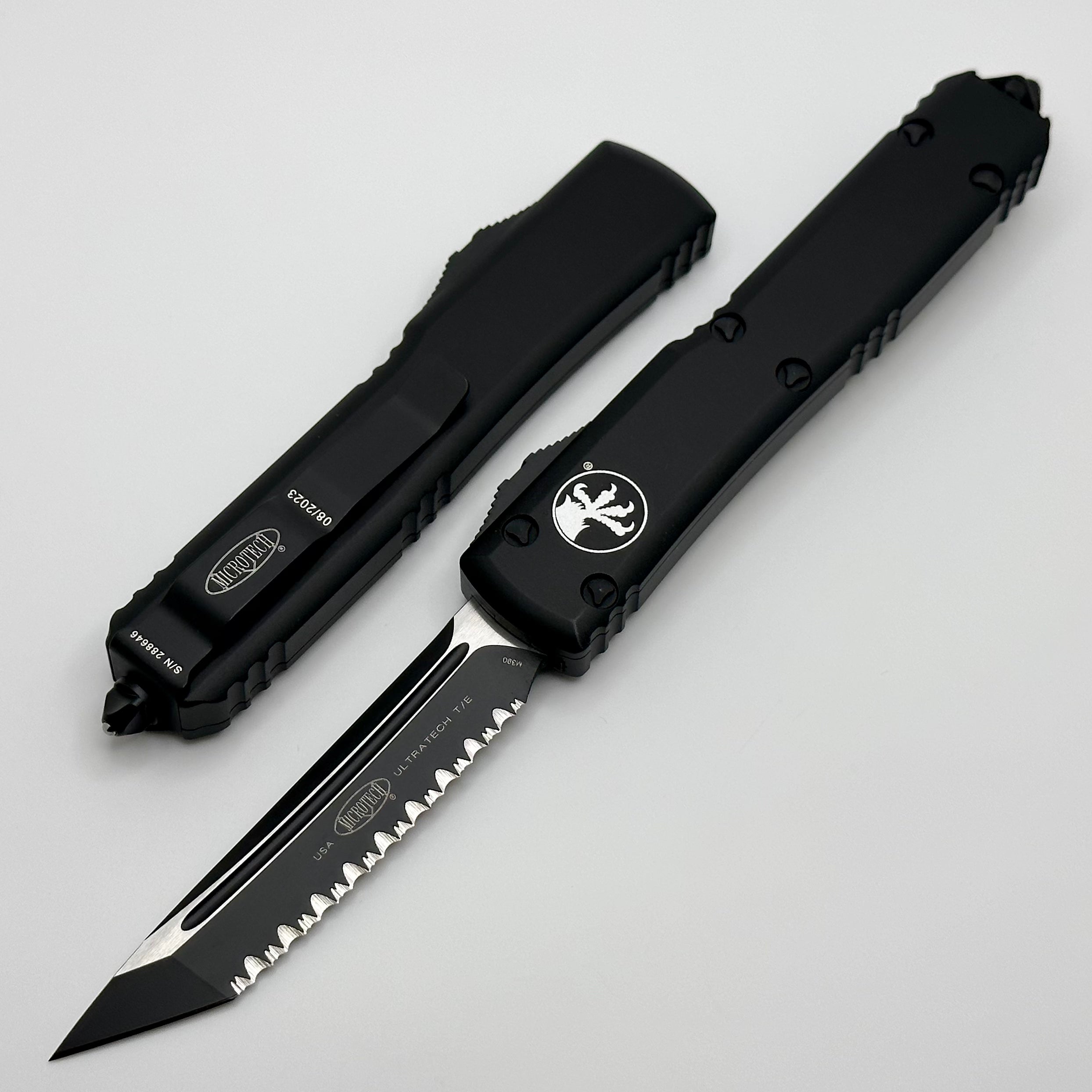 Microtech Ultratech T/E Tanto Black Tactical Full Serrated 123-3T