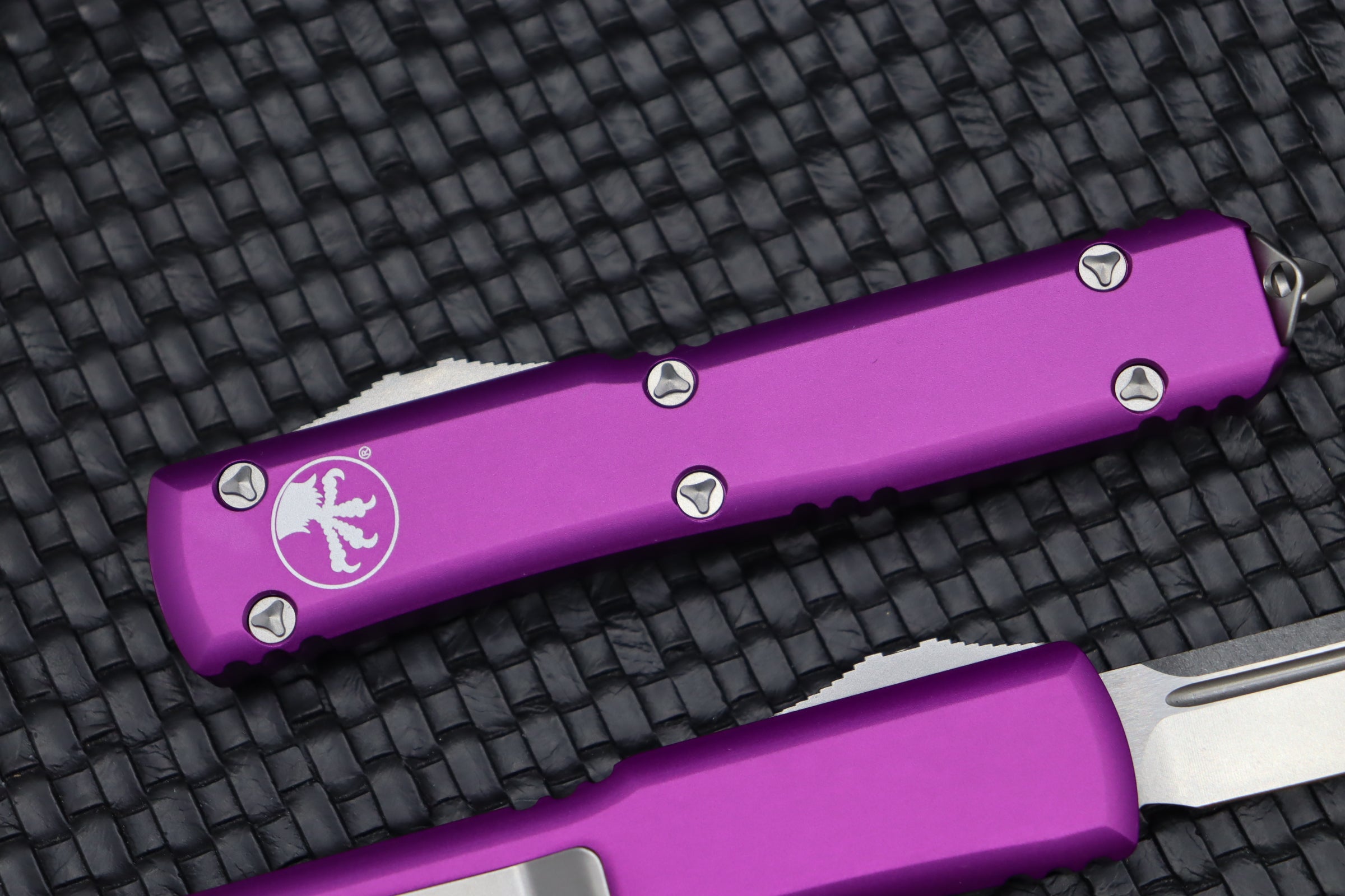 Microtech Ultratech Tanto Stonewash Standard & Violet 123-10VI