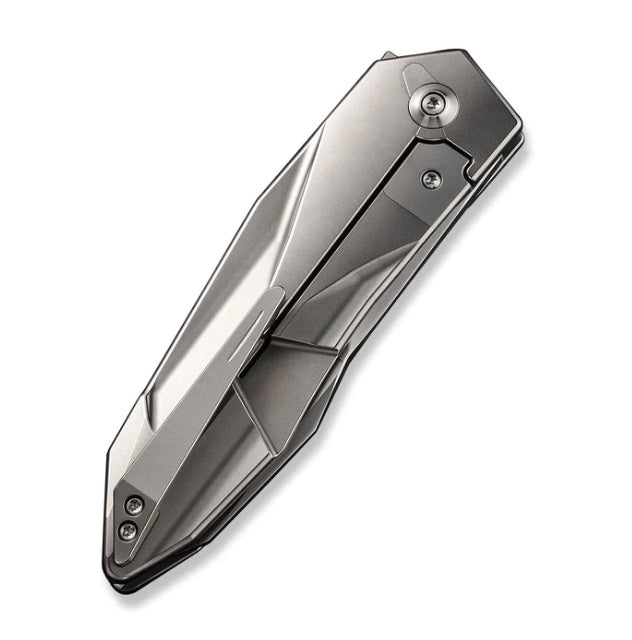 We Knife Solid Flipper Polished Bead Blasted Integral Titanium Handle & 20CV WE22028-2