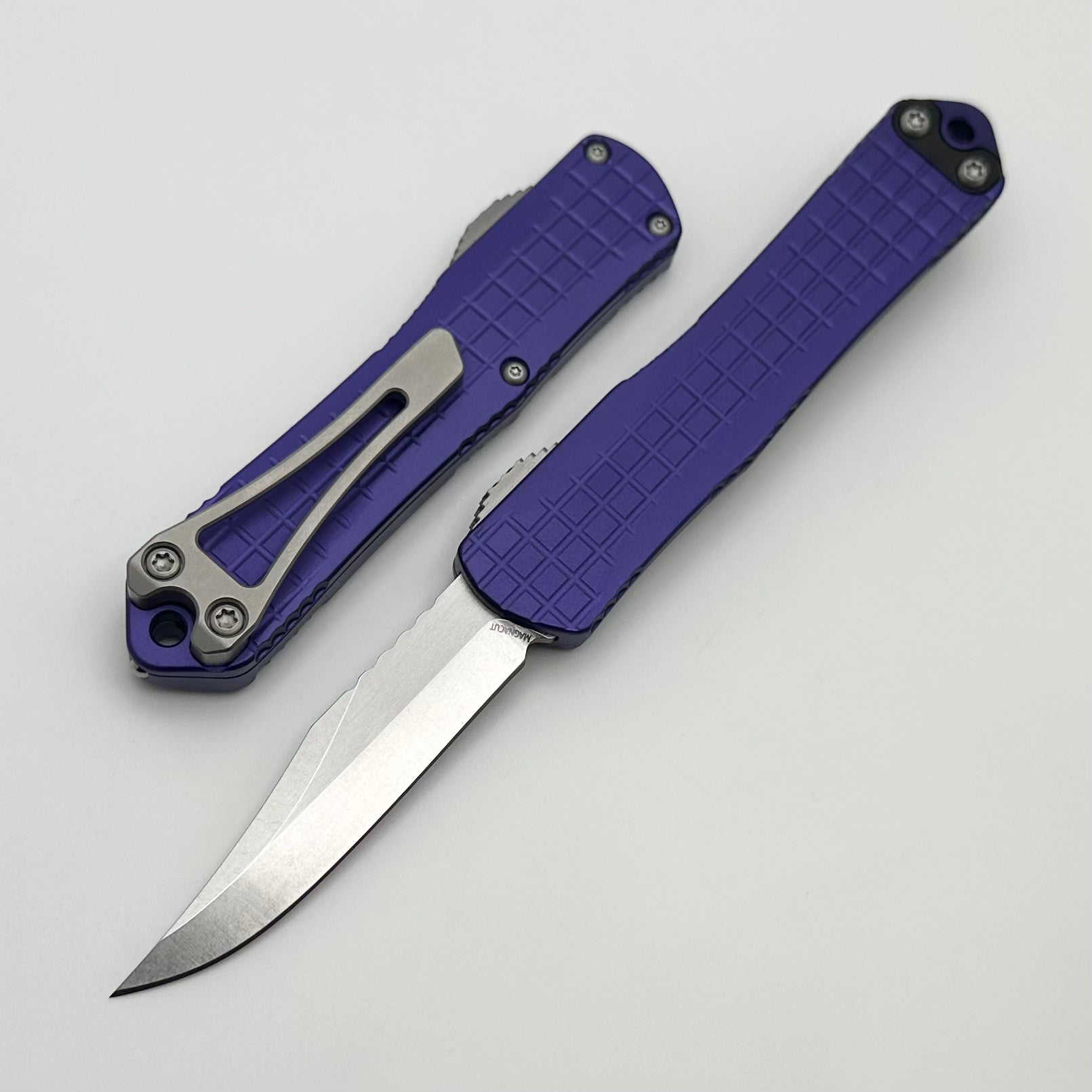 Heretic Knives Manticore S Purple Frag & Stonewash Bowie MagnaCut  H022BF-2A-PU