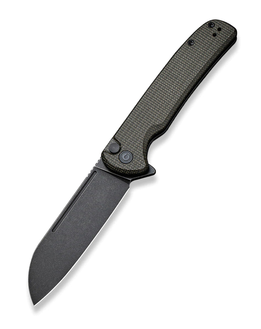 Civivi Chevalier 14C28N Button Lock & Dark Green Micarta