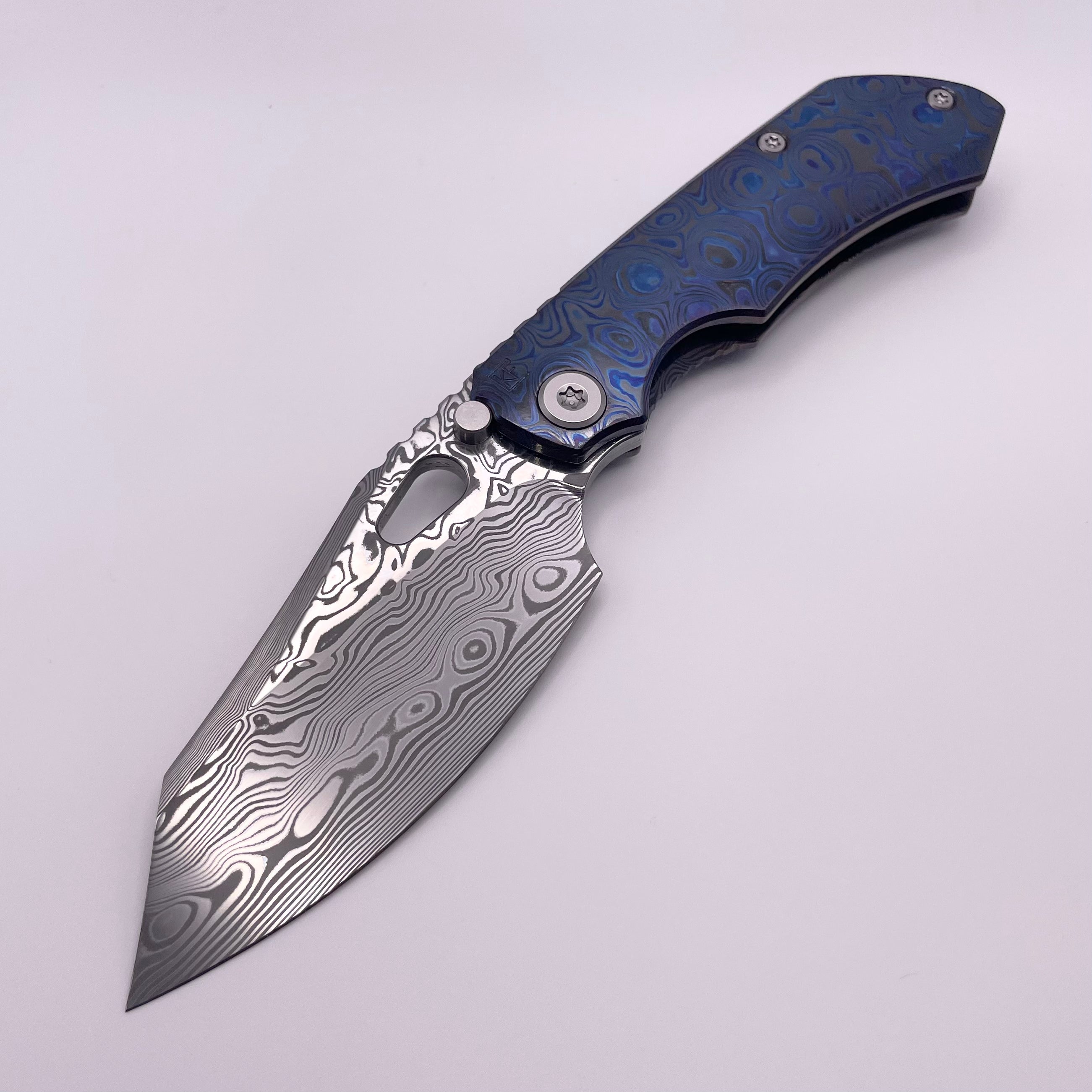 BLEMISH Custom Knife Factory Rotten Design Evo 4.0 Zircuti Handles & Damasteel