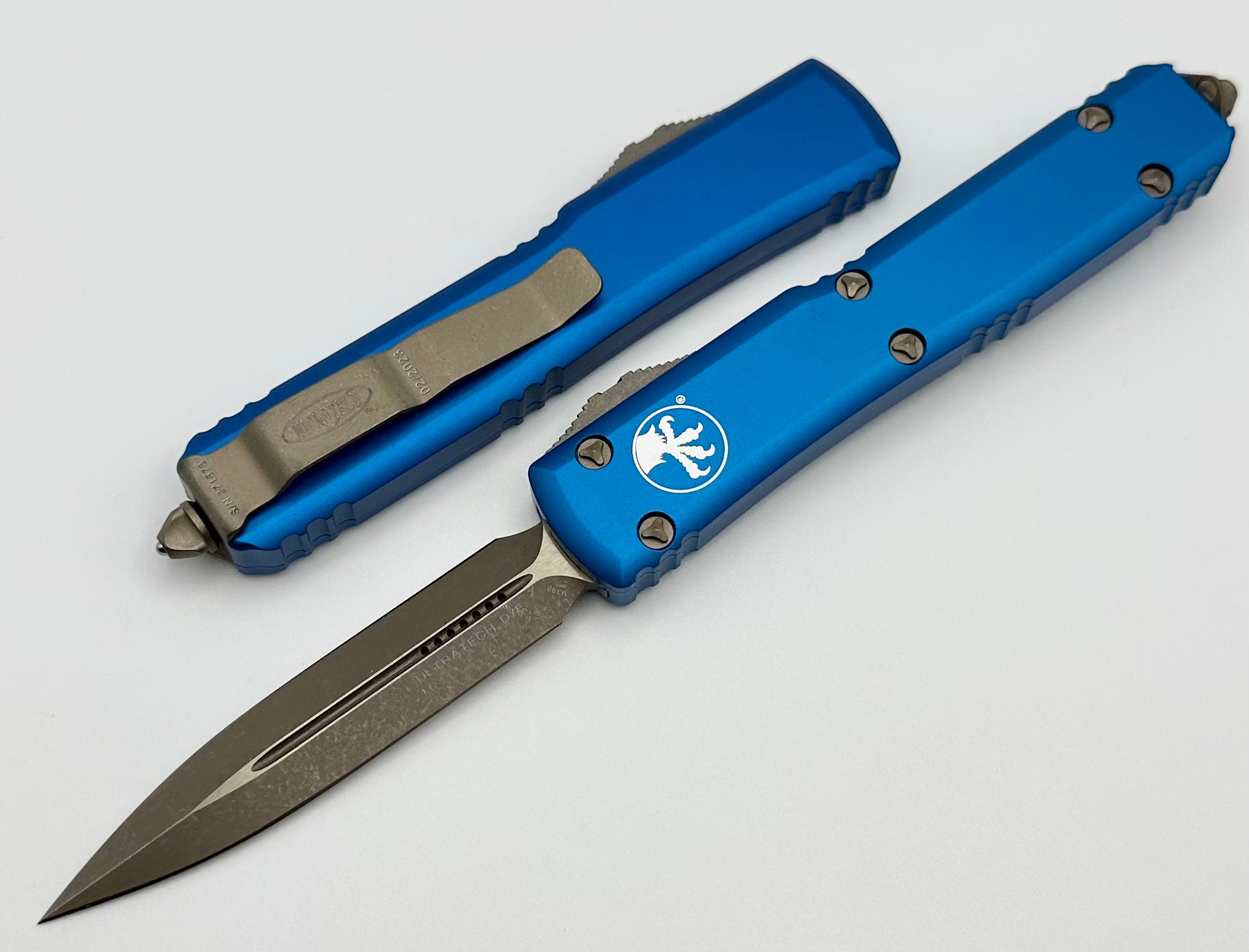 Microtech Ultratech with Double Edge Apocalyptic Bronze & Blue 122-13APBL