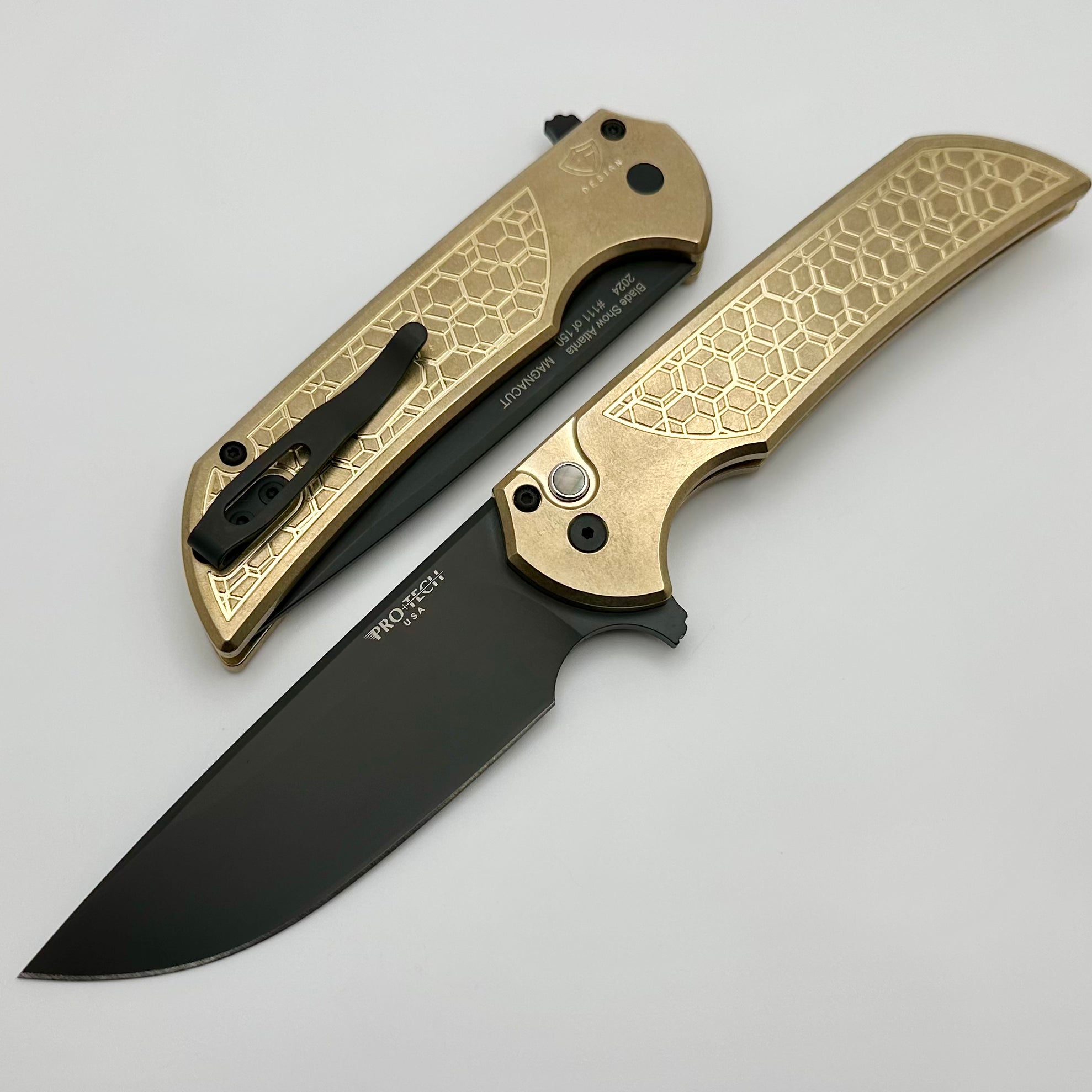 Pro-Tech Mordax Gridlock AlBronze w/ DLC MagnaCut Blade Show Atlanta 2024 One Per Household