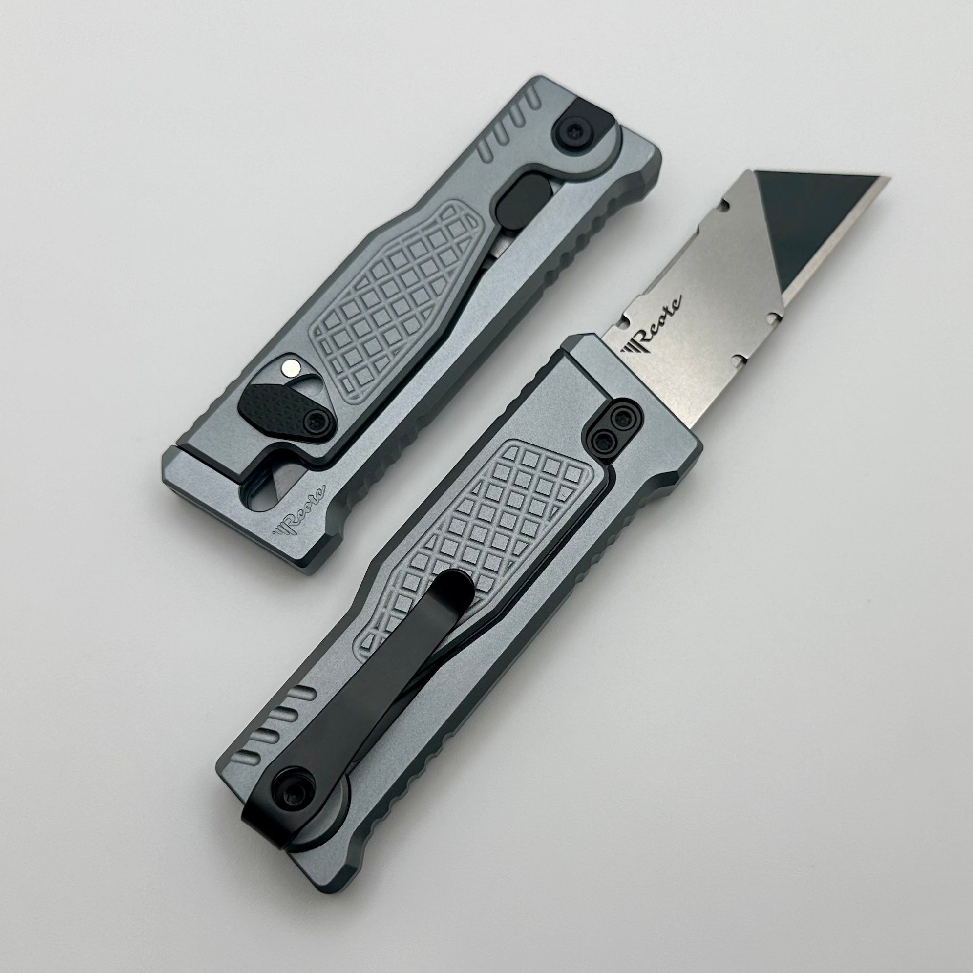 Reate EXO-U Utility Diamond Pattern Silver Aluminum Handle