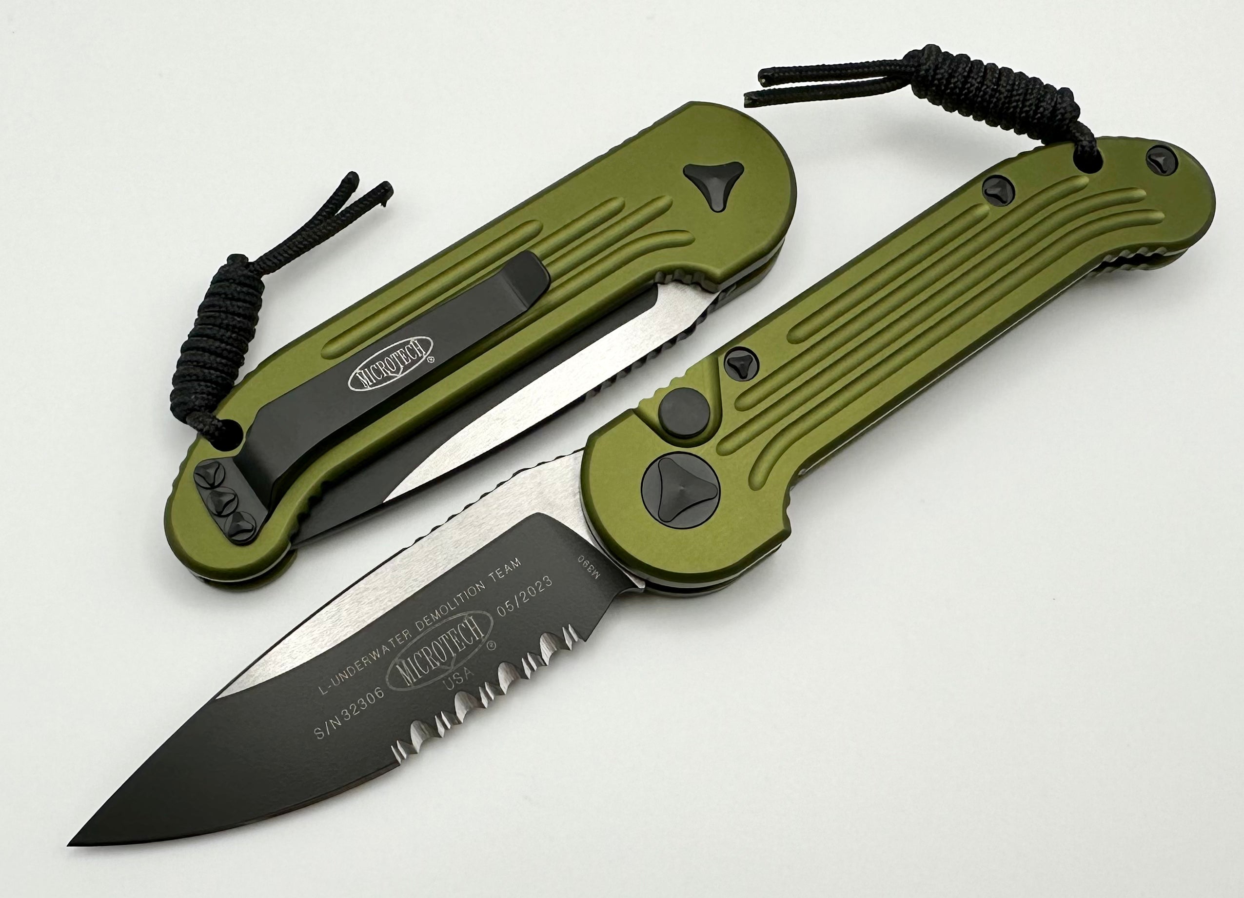 Microtech L.U.D.T OD Green & Black Partial Serrated 135-2OD  (listing #1)