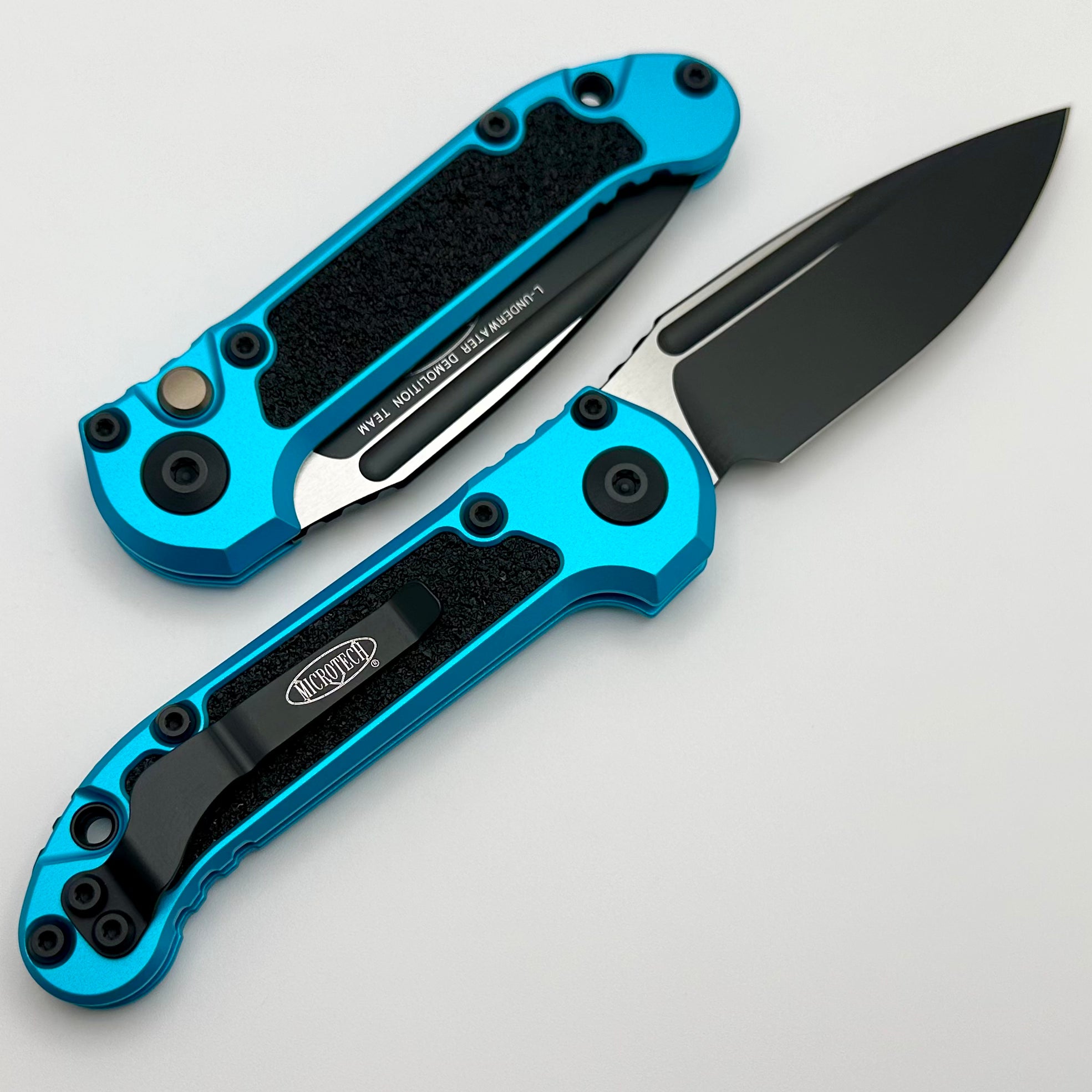 Microtech Knives LUDT Gen III Black Drop Point w/ Turquoise Handle 1135-1TQ