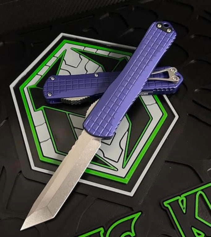 Heretic Knives Manticore X Purple Frag Handle & Stonewash Tanto MagnaCut H031F-2A-PU