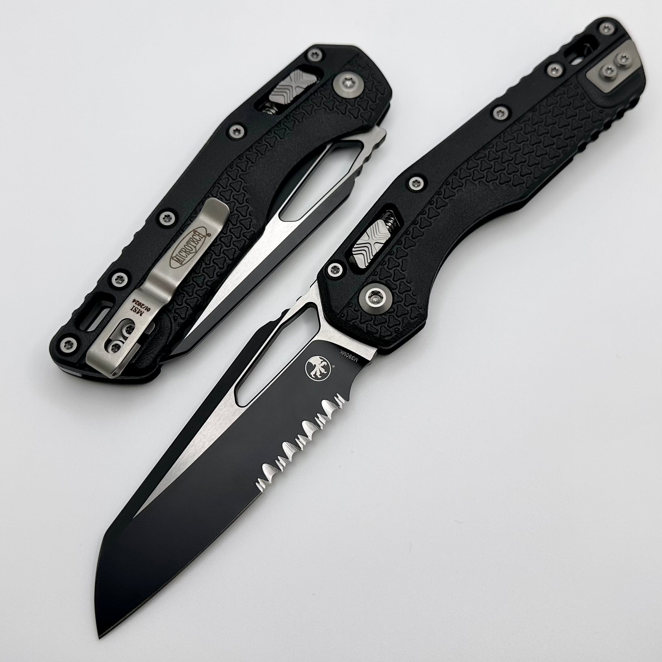 Microtech Knives MSI RAM LOK Black Polymer & Black Partial Serrated M390MK 210T-2PMBK