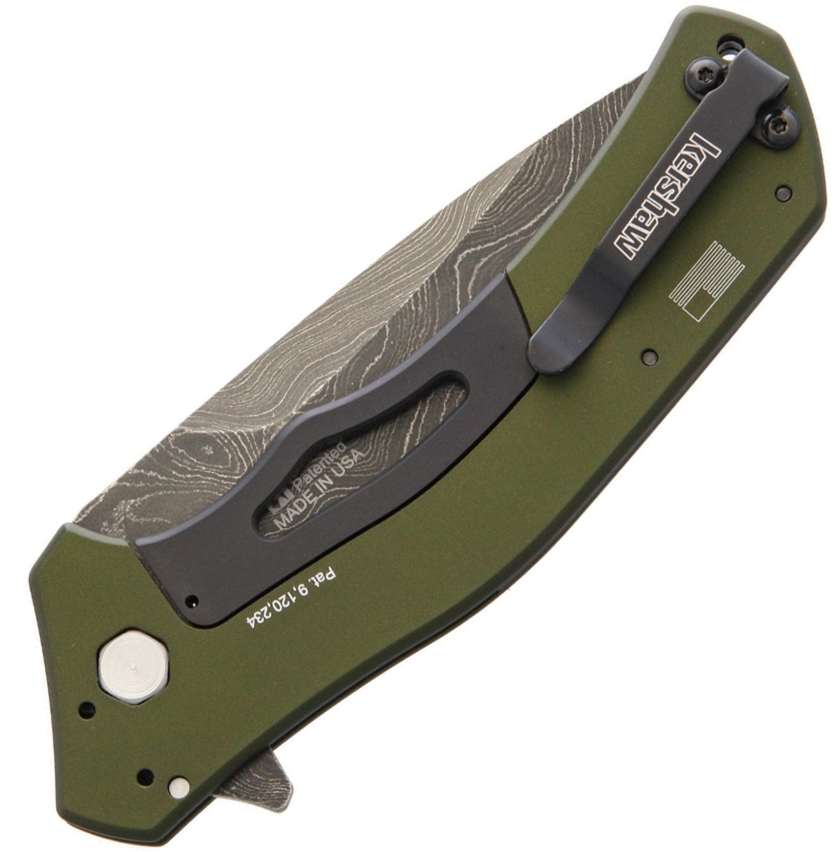 Kershaw Knockout OD Green & Damascus 1870OLDAM