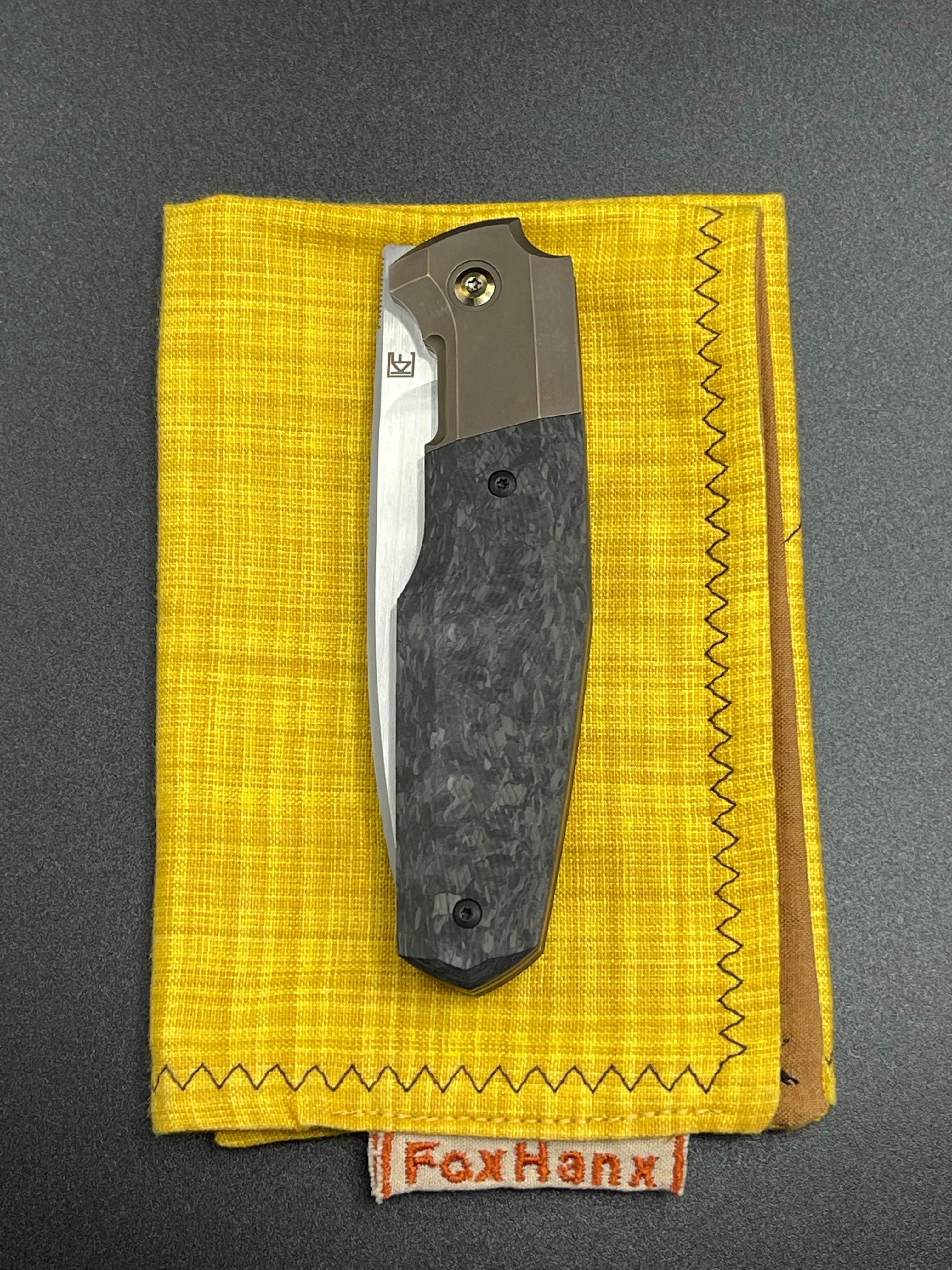 Custom Knife Factory FIF20 Bronze Bolster with Carbon Fiber